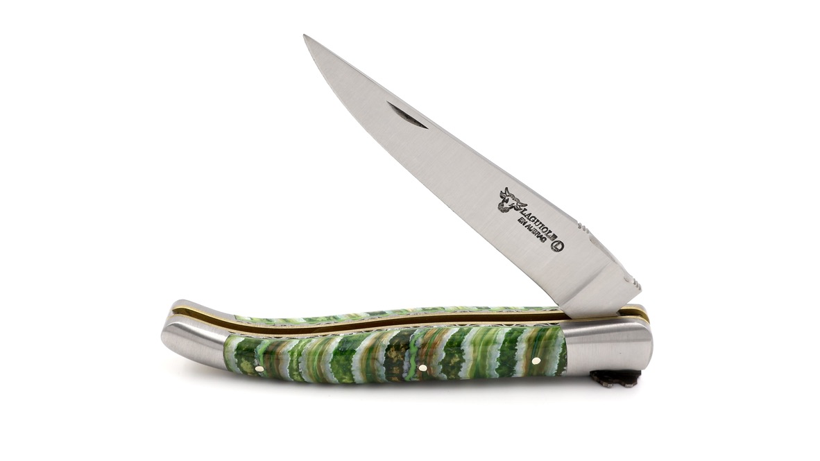 Laguiole en Aubrac Laguiole knife unique piece gecko - stabilzed mammoth tusk 12 cm