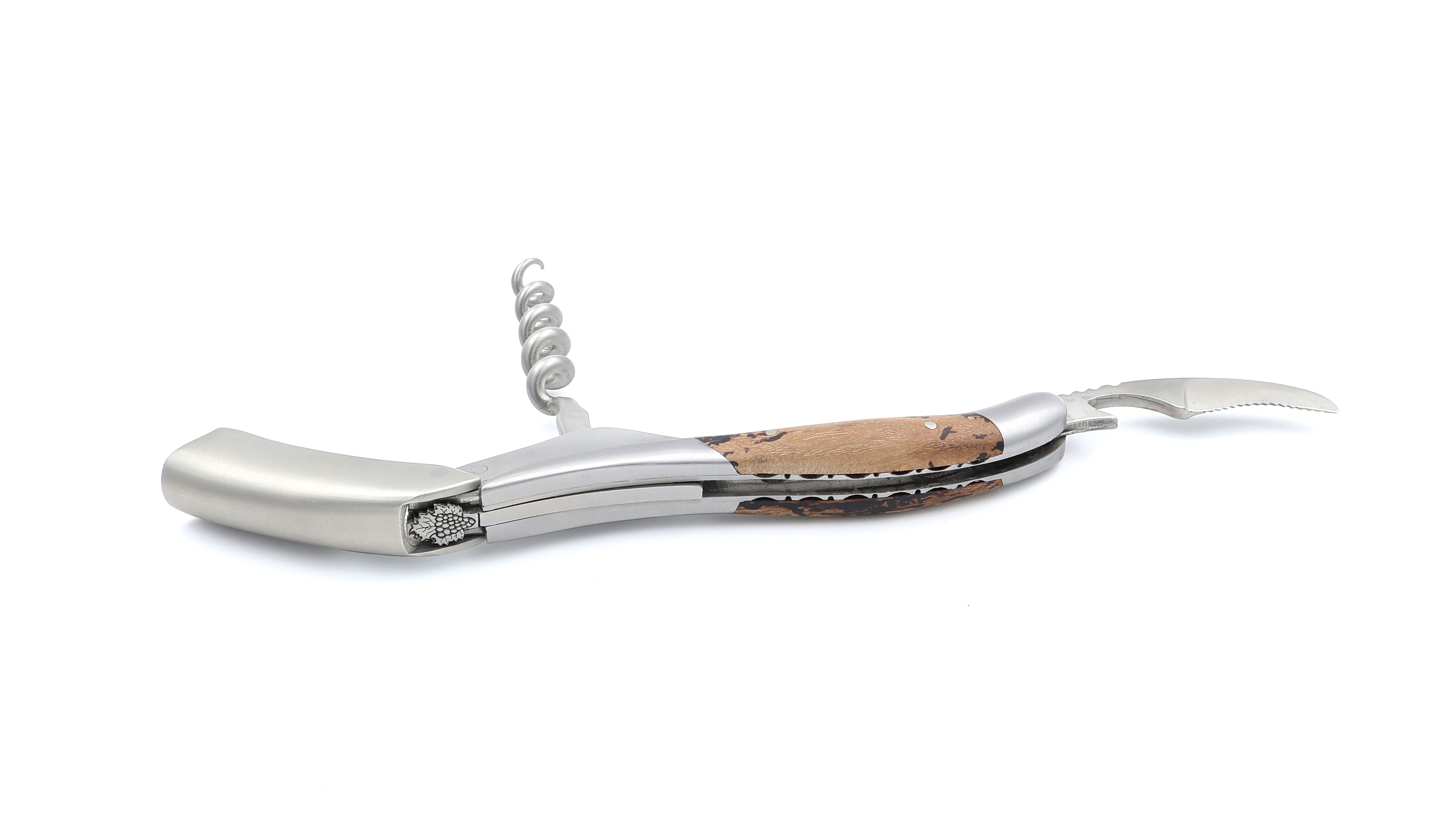 Laguiole en Aubrac Sommeliermesser guillochiert Weinstock "Biene" Weintraube