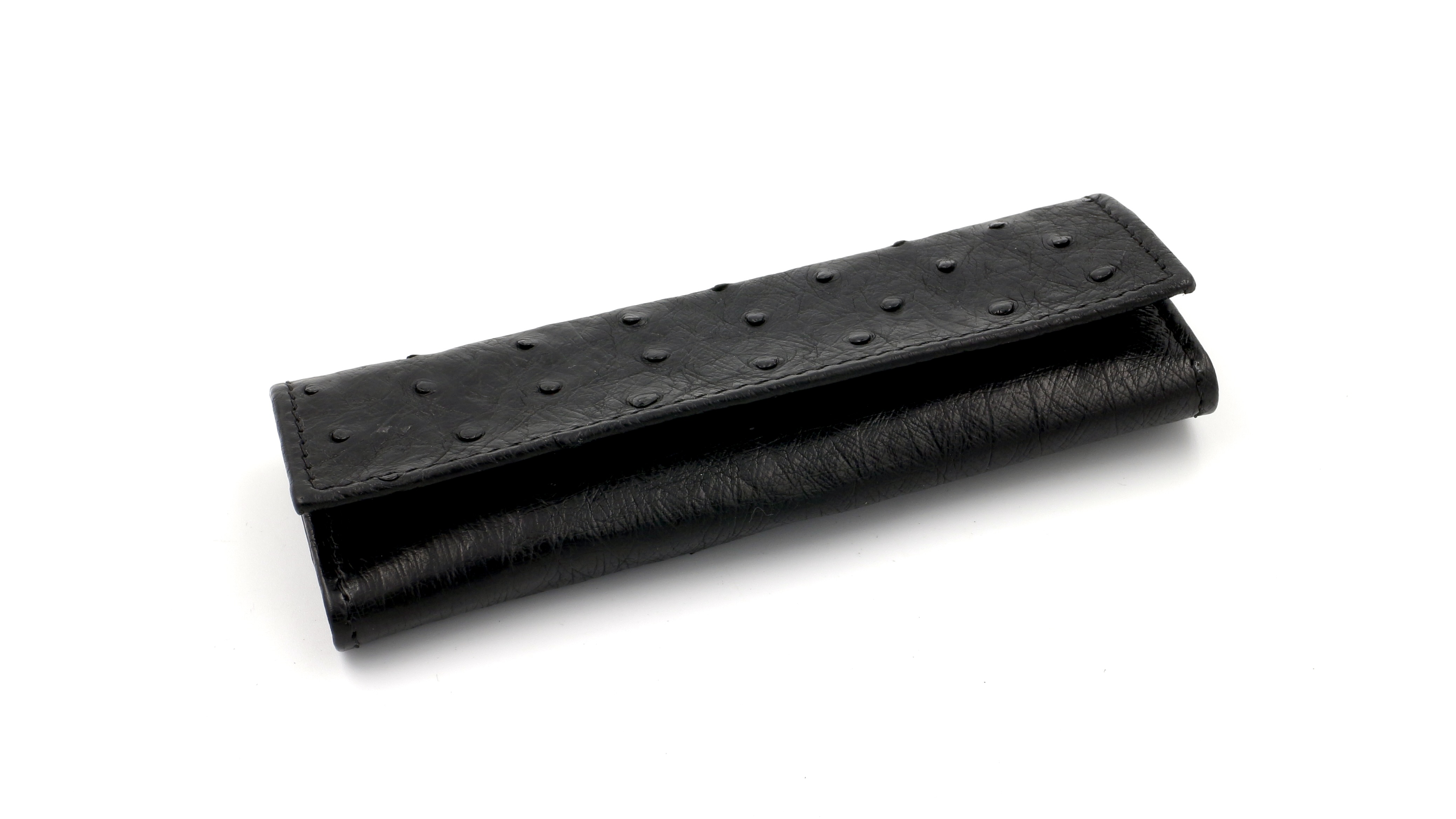 7A5C7AF1-4312-4C64-ADB5-9470DD442EBF_1_201_a MAX CAPDEBARTHES Taschenetui LESPARROS Straussenleder schwarz 15 cm