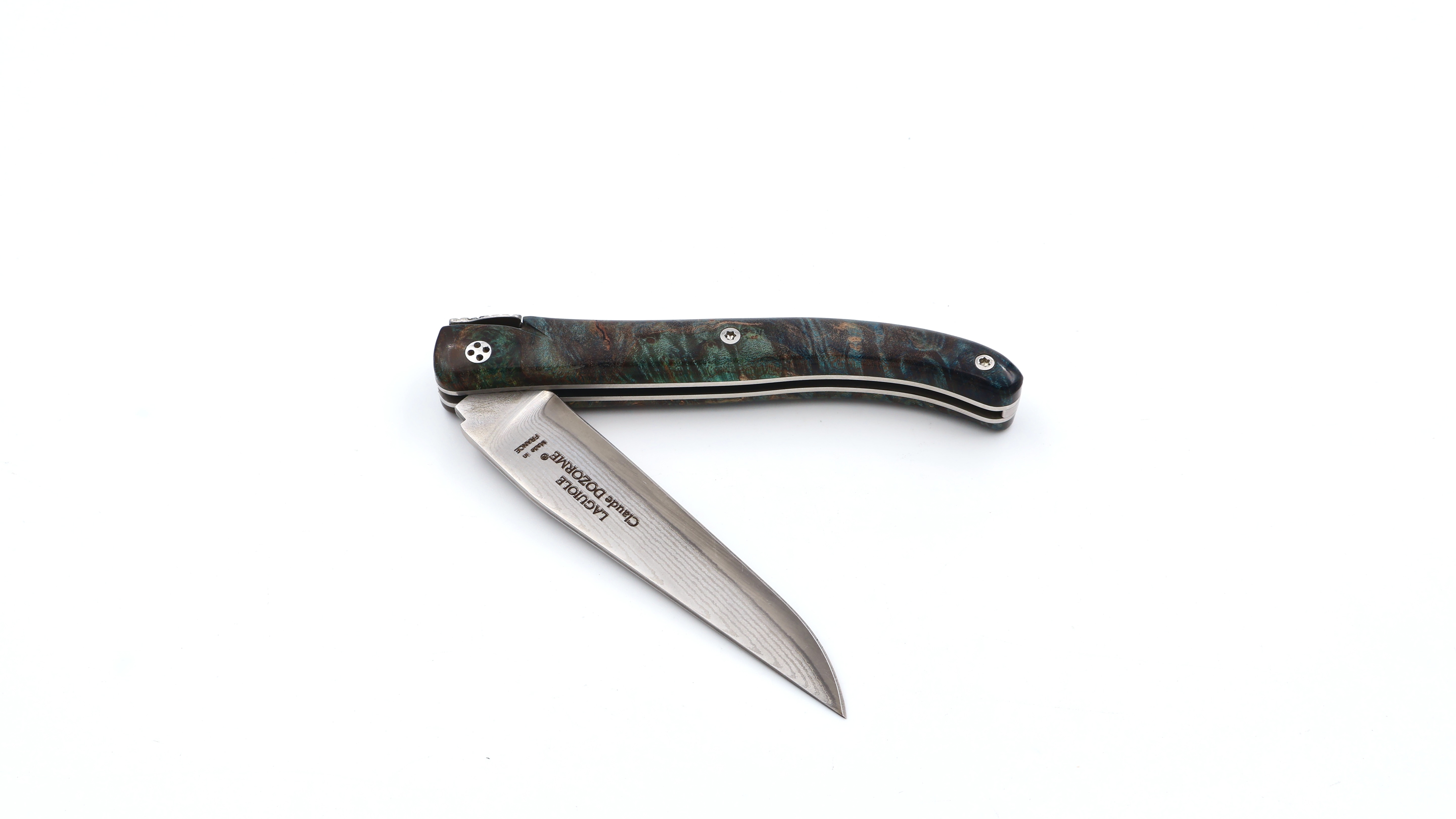 Claude DOZORME Laguiole maple burlwood 12 cm VG10 damascus
