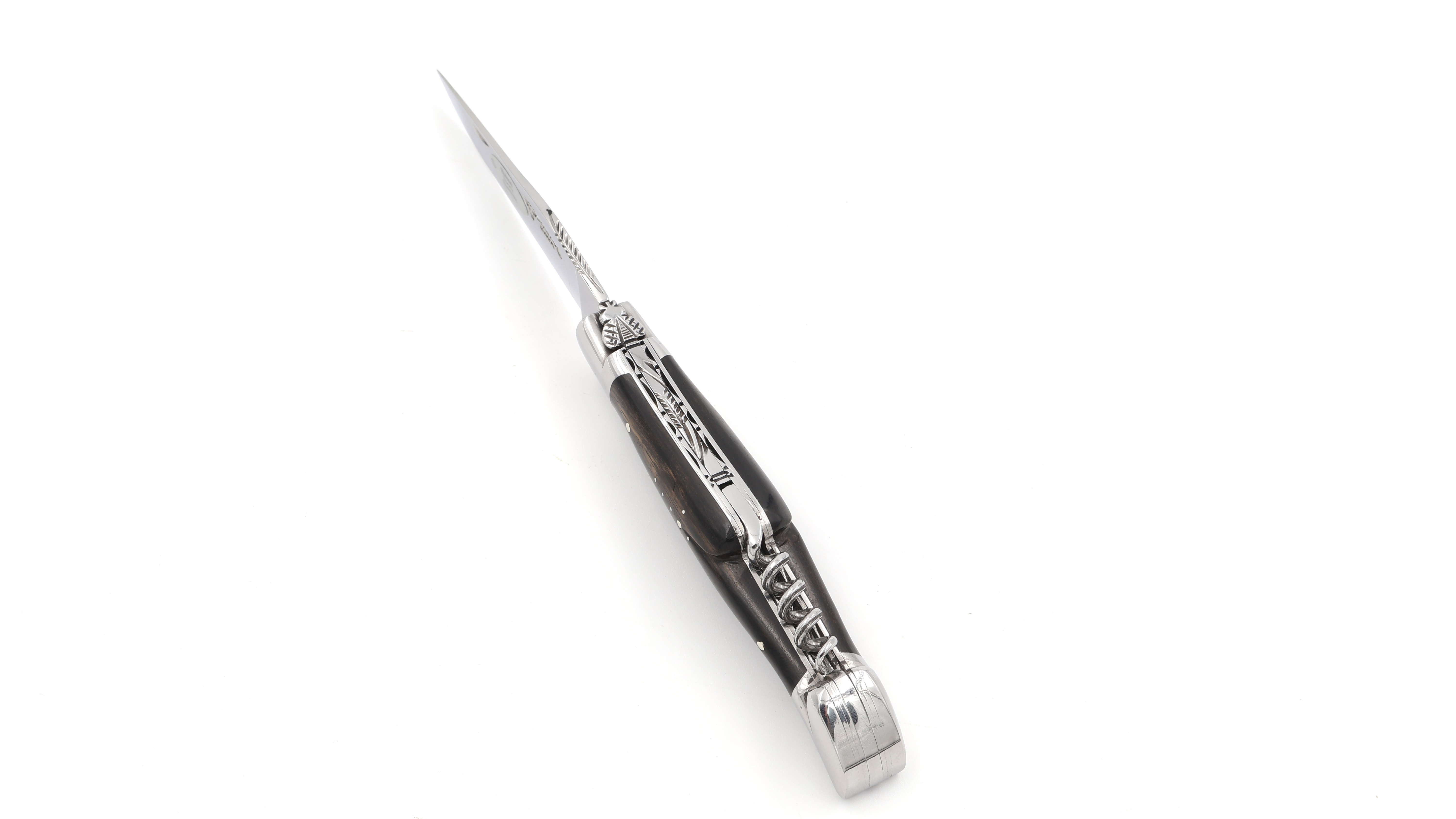 Laguiole en Aubrac Ebenholz mit Korkenzieher Doppelplatine 12 cm