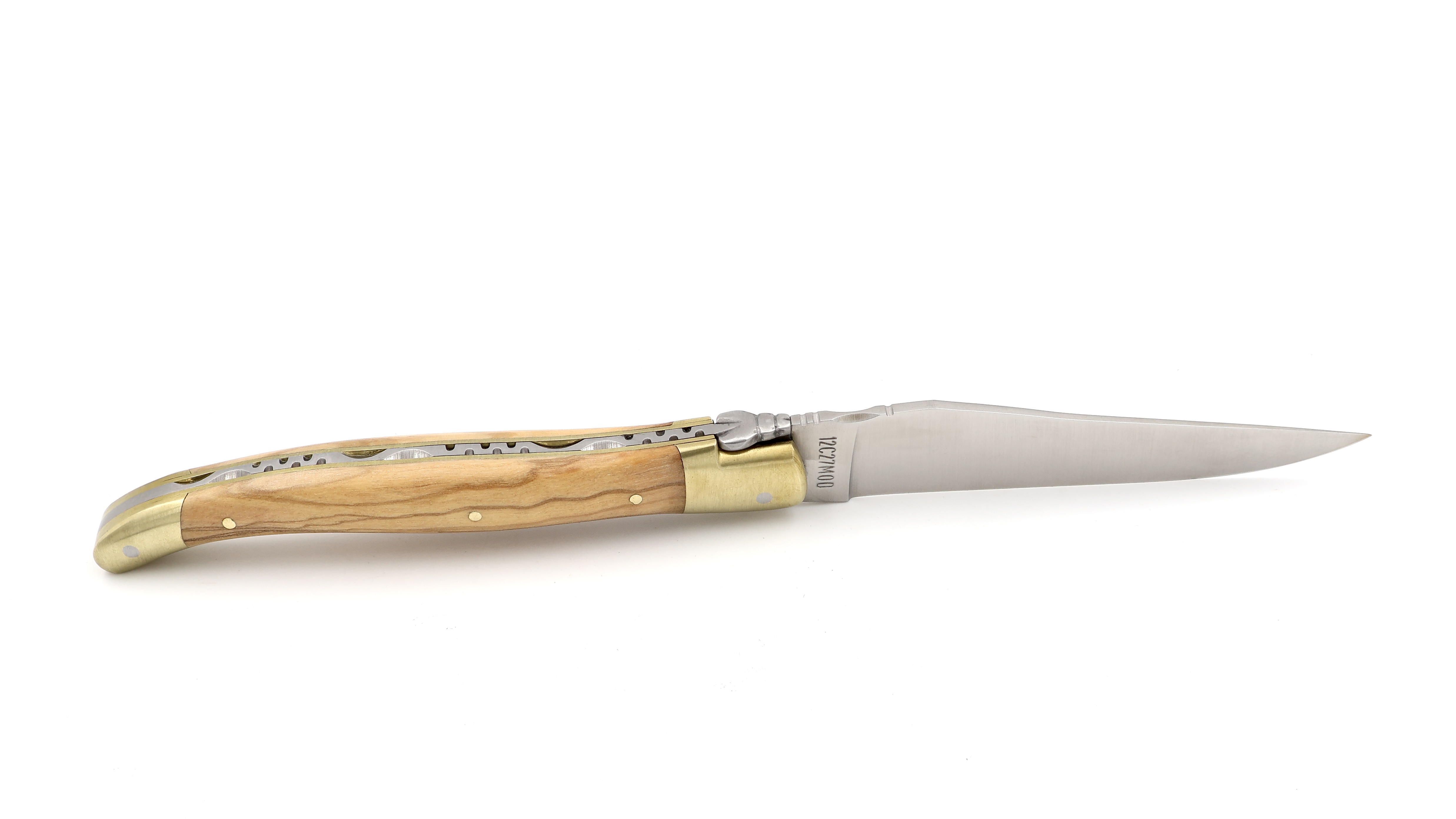 Laguiole en Aubrac Olive Messingbacken matt 12 cm 