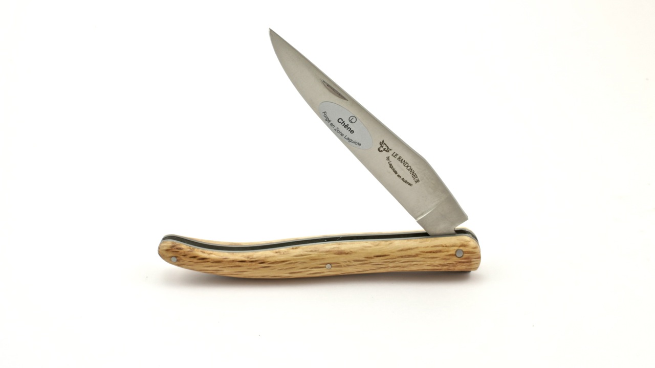Laguiole en Aubrac Le Randonneur green oak 12 cm