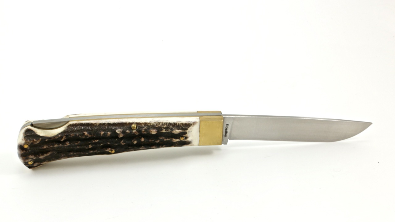 OTTER pocket knife 07 unlocking mechanism staghorn