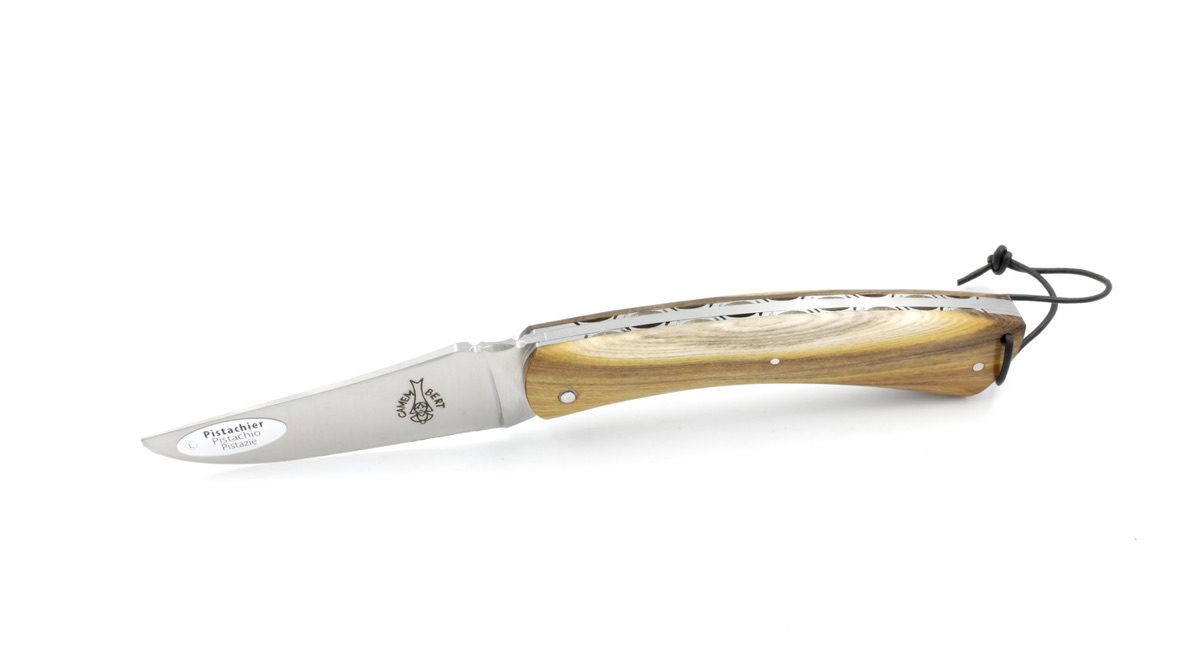 Laguiole en Aubrac CAMEMBERT knife pistazio with guillochage