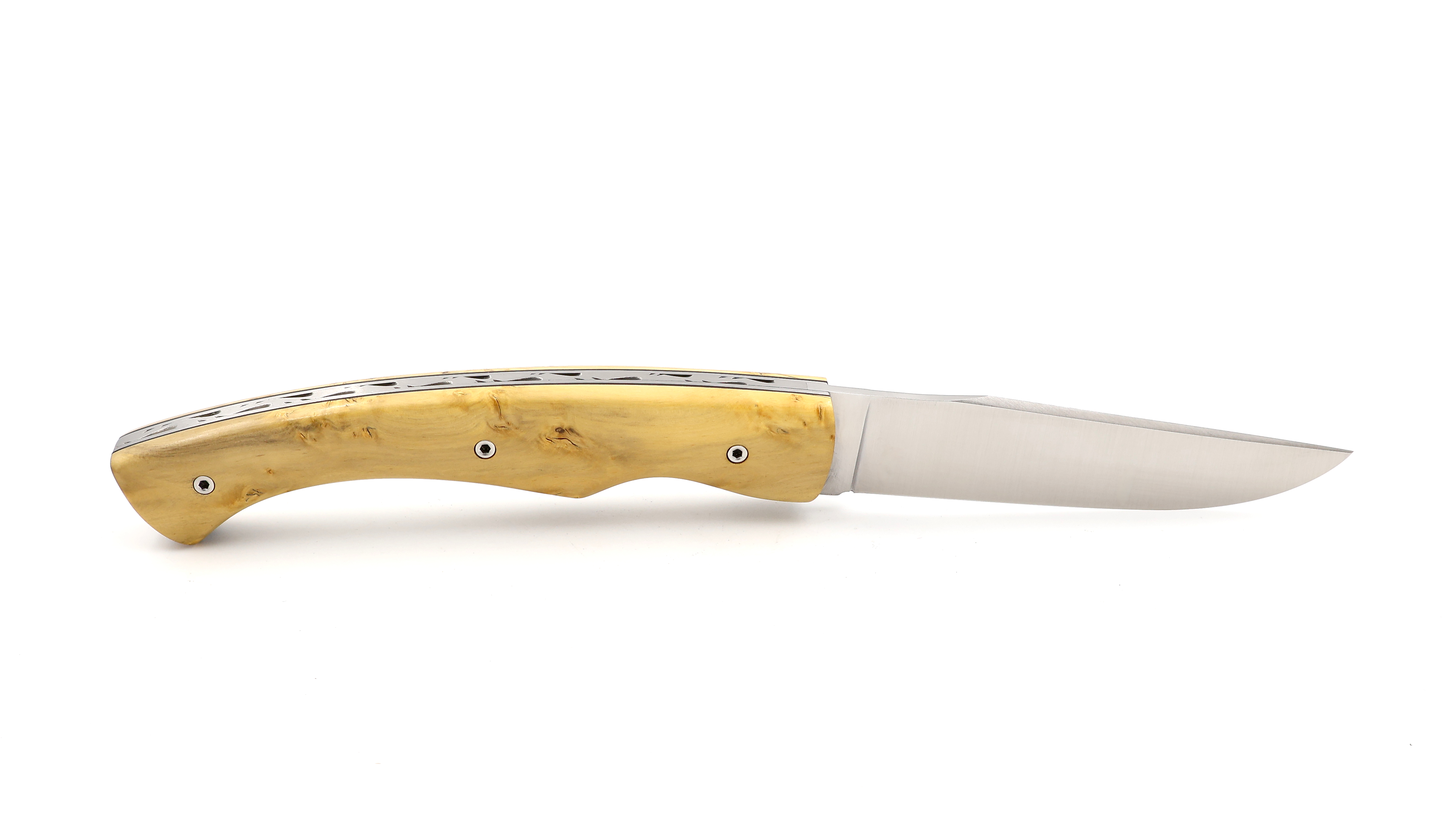 KLEOS folding knife LYKOS boxwood burl iced blade
