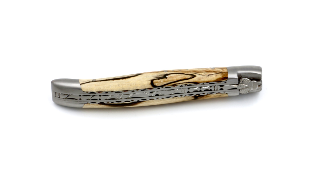Laguiole en Aubrac doubleplate knife Aubrac beech wood 12 cm