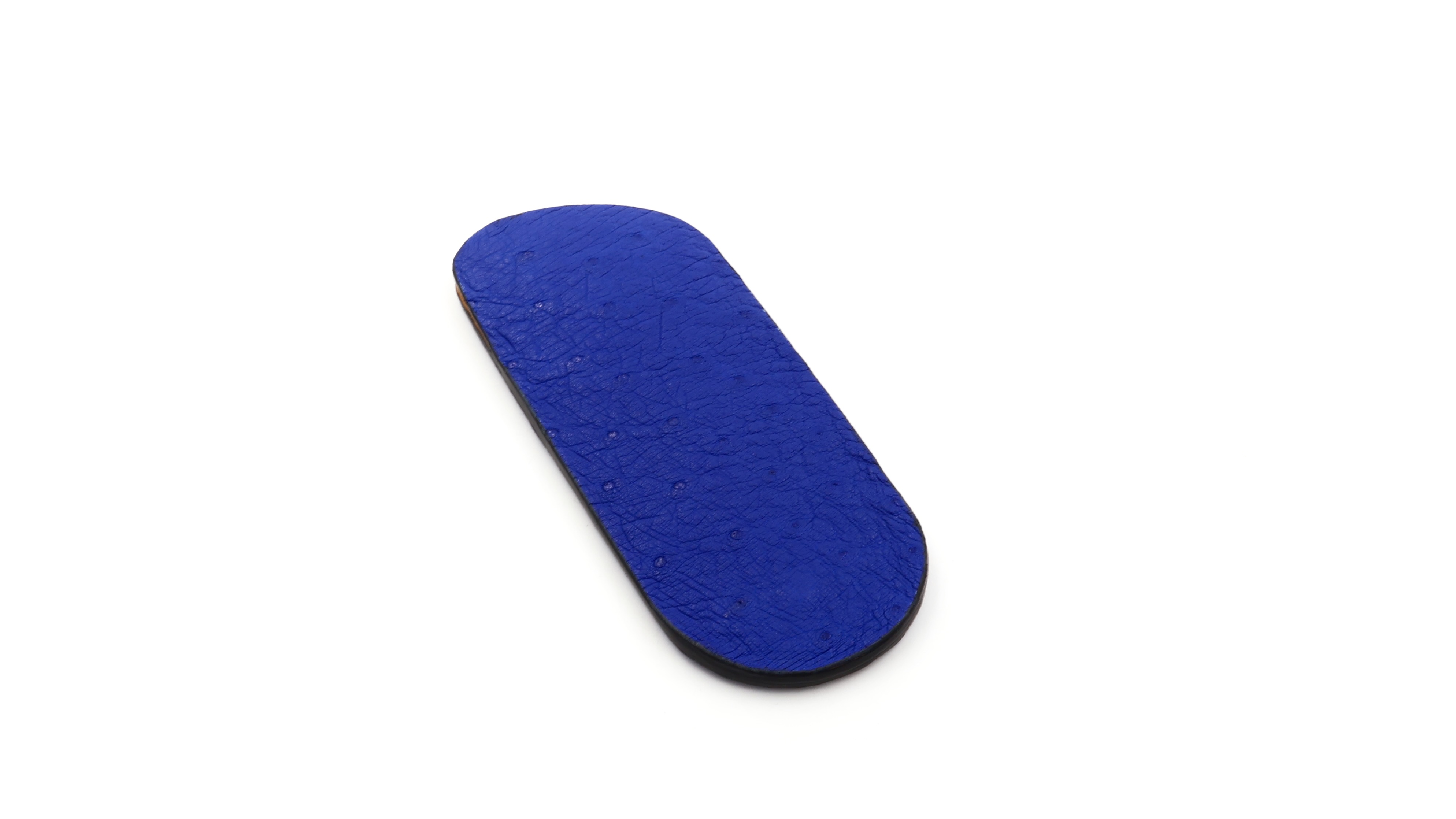 Atelier N°7 ostrich leather indigo blue 14 cm