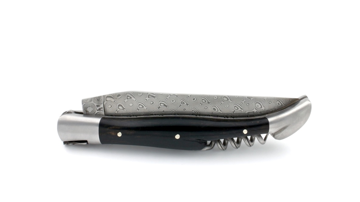 Laguiole en Aubrac  DSC® rostfreier Rosendamast Ebenholz Doppelplatine Korkenzieher 12 cm 
