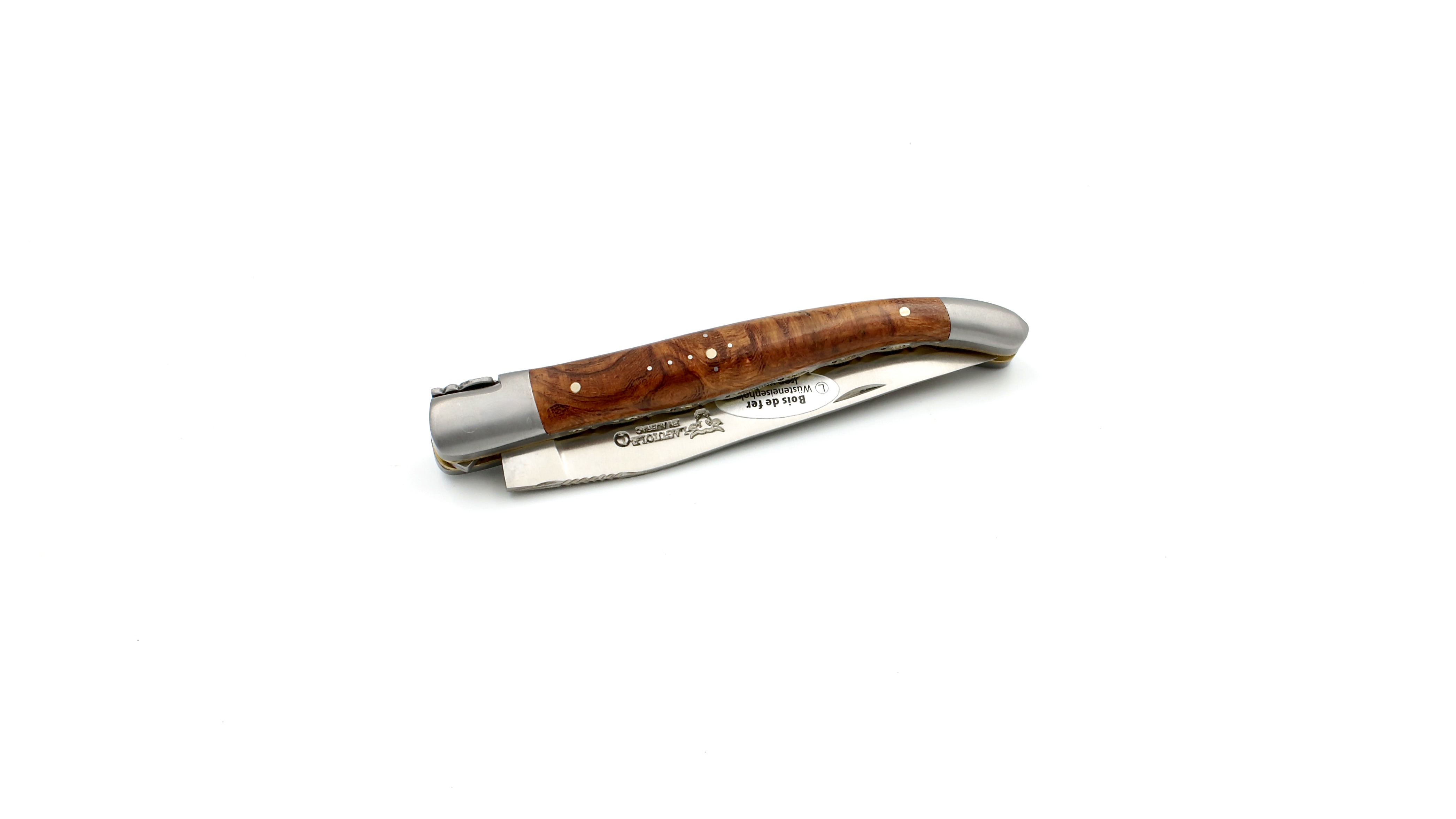 Laguiole en Aubrac doubleplate knife Ironwood brass 12 cm Laguiole en Aubrac doubleplate knife Ironwood brass 12 cm