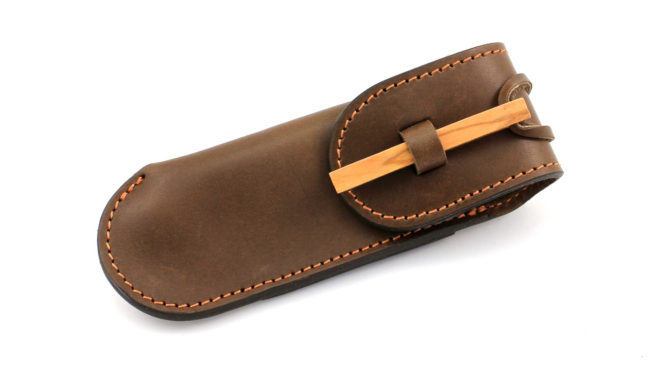 MAX CAPDEBARTHES leather holster CHASSE TRAPPEUR 12 cm