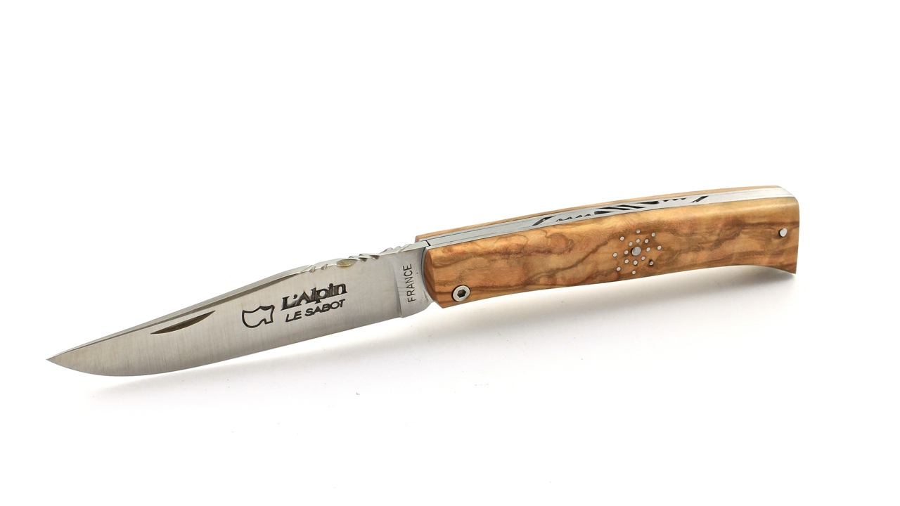 AU SABOT ALPIN "Schneeflocke" Olive massiver Griff