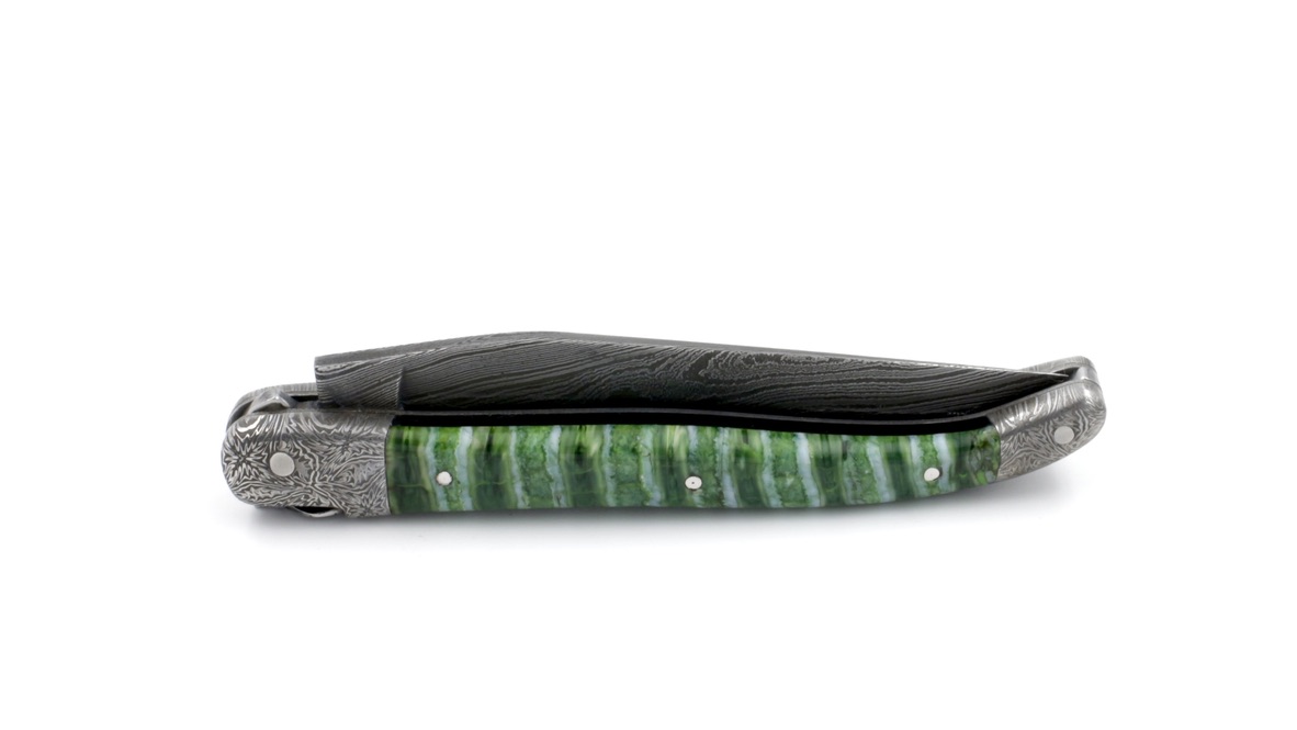 Honoré Durand Laguiole Meisterstück wilder Damast Damastbacken Mammutbackenzahn 12 cm