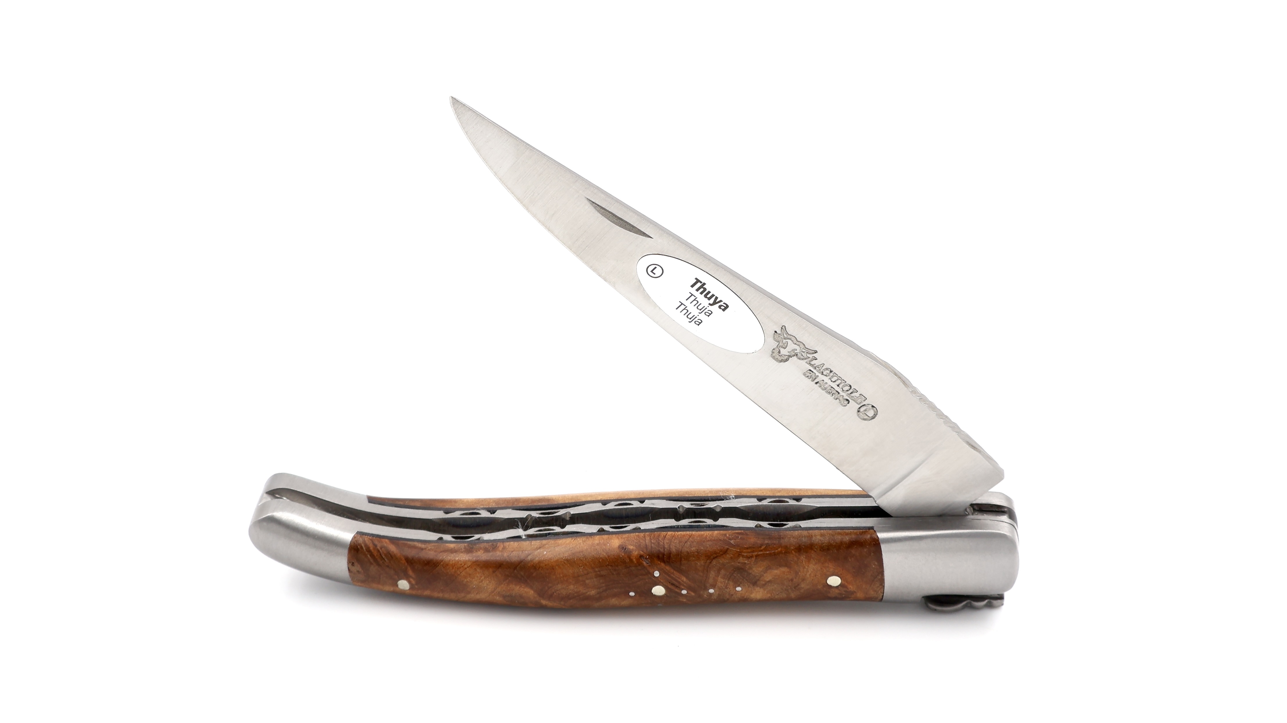 Laguiole en Aubrac Thuya Wurzelholz Doppelplatine 12 cm