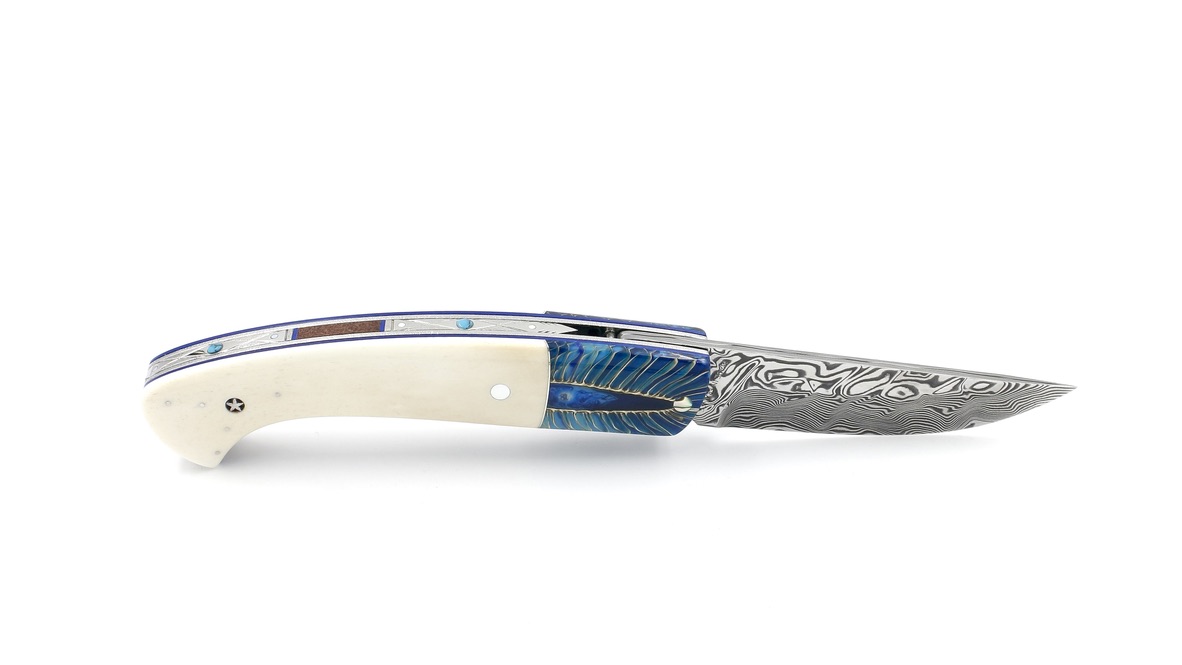MANU LAPLACE 1515  Esprit Amérindiens bone Damastklinge