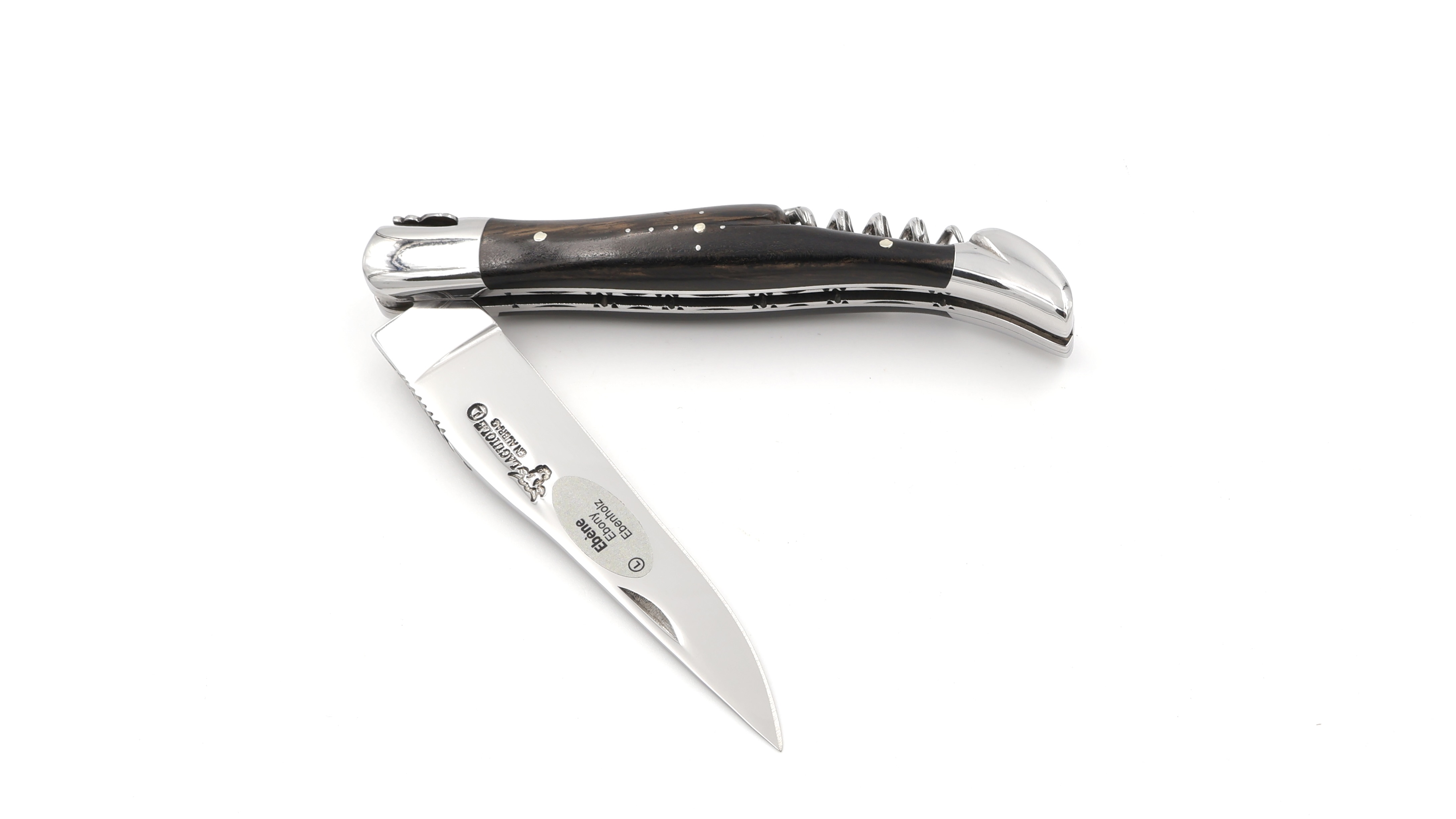 Laguiole en Aubrac Ebenholz mit Korkenzieher Doppelplatine 12 cm