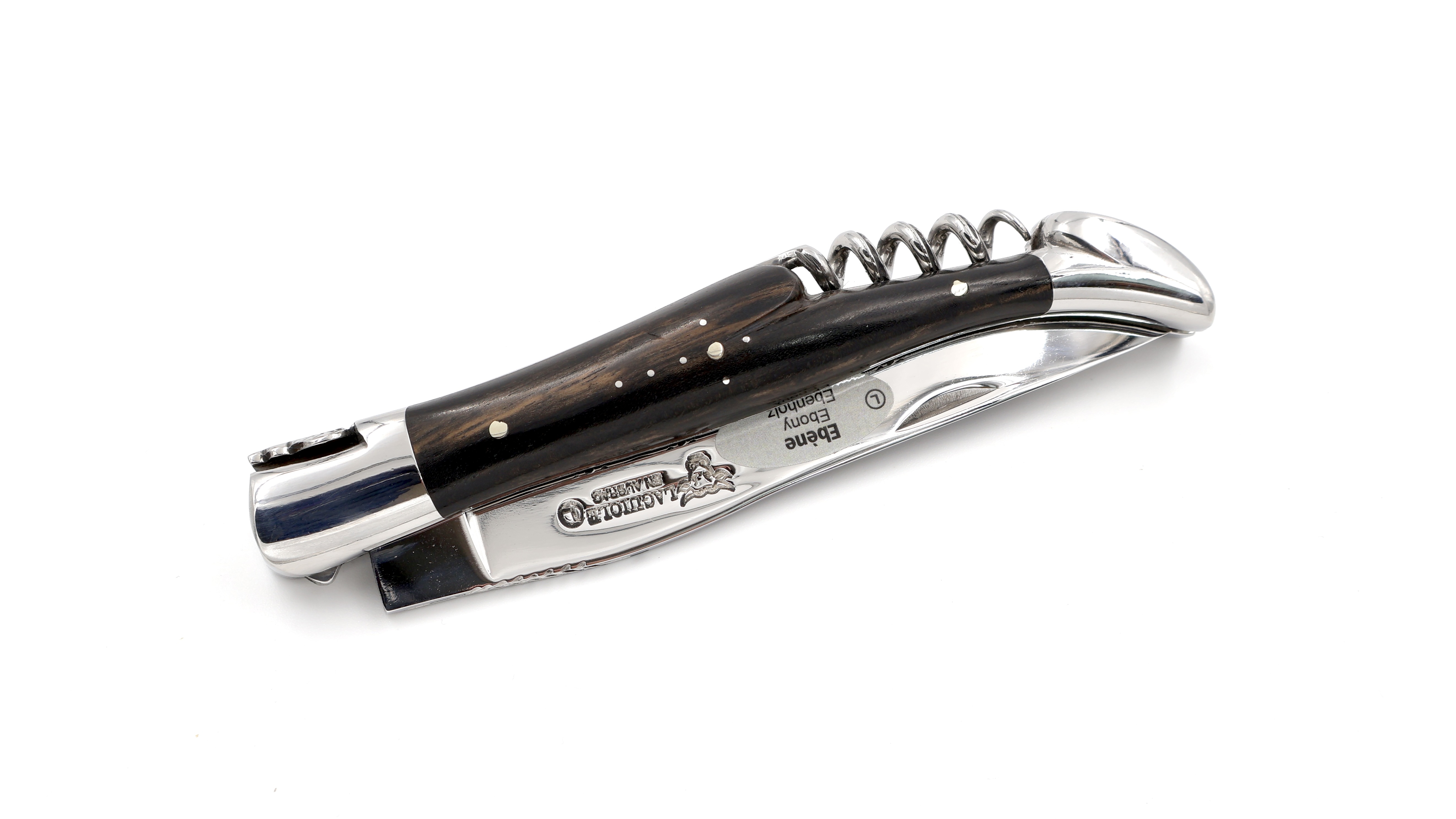 Laguiole en Aubrac Ebenholz mit Korkenzieher Doppelplatine 12 cm