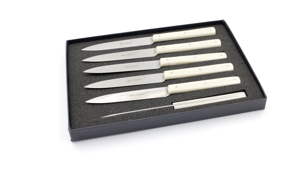 AU SABOT Richelieu steakknives set of 6 POM creme