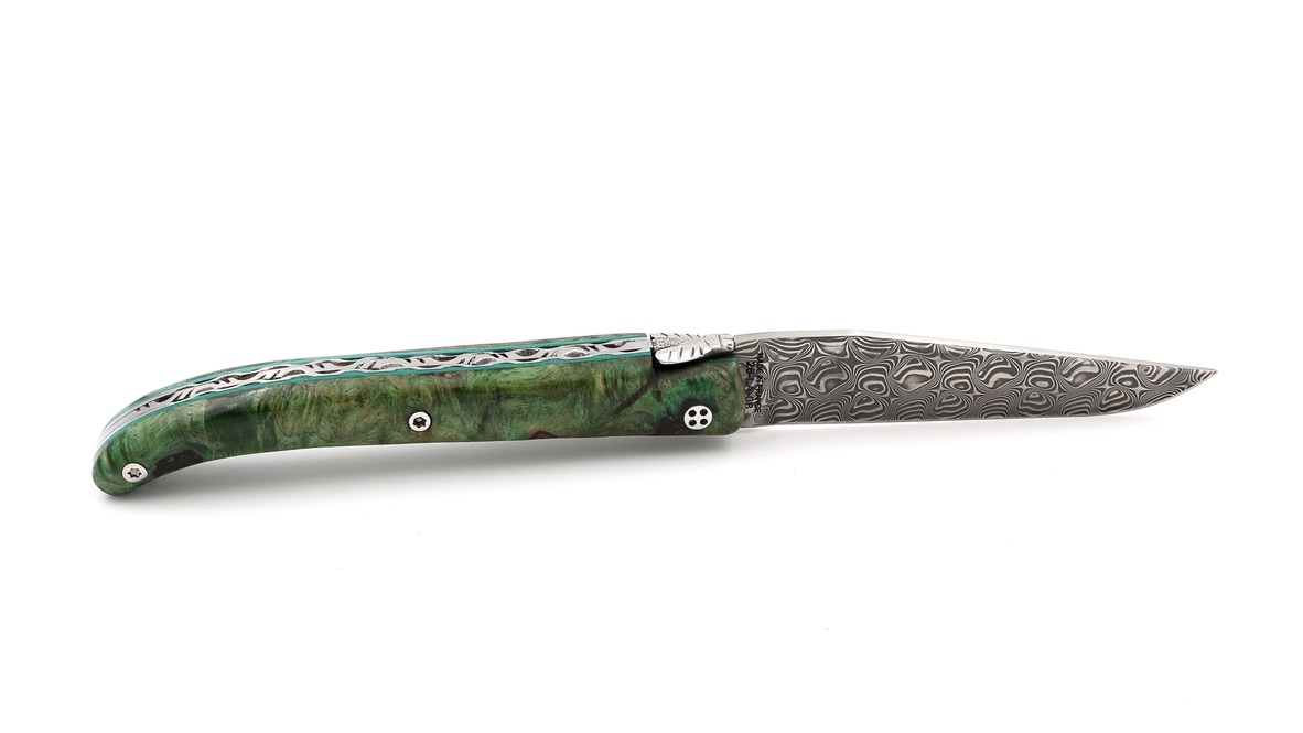 Claude DOZORME Laguiole LUX maple burl 12 cm DSC® damascus
