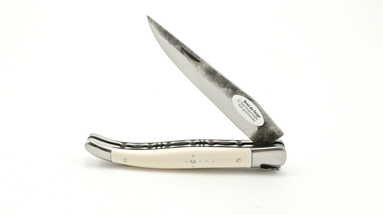 Laguiole en Aubrac Brut de Forge Mammutelfenbein Doppelplatine 12 cm