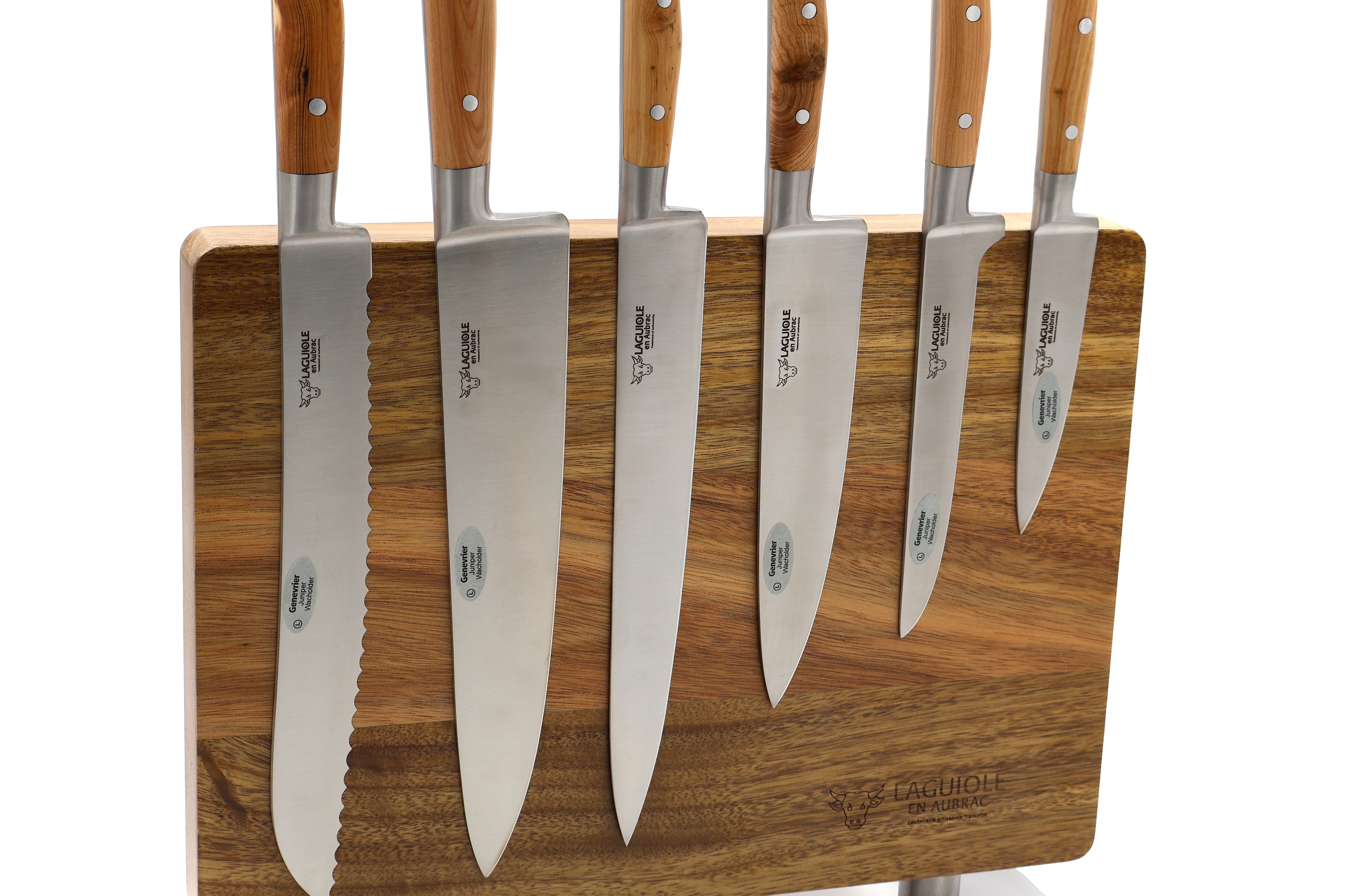 Laguiole en Aubrac  Kochmesser-Set Wacholder 6-teilig mit Magnetblock