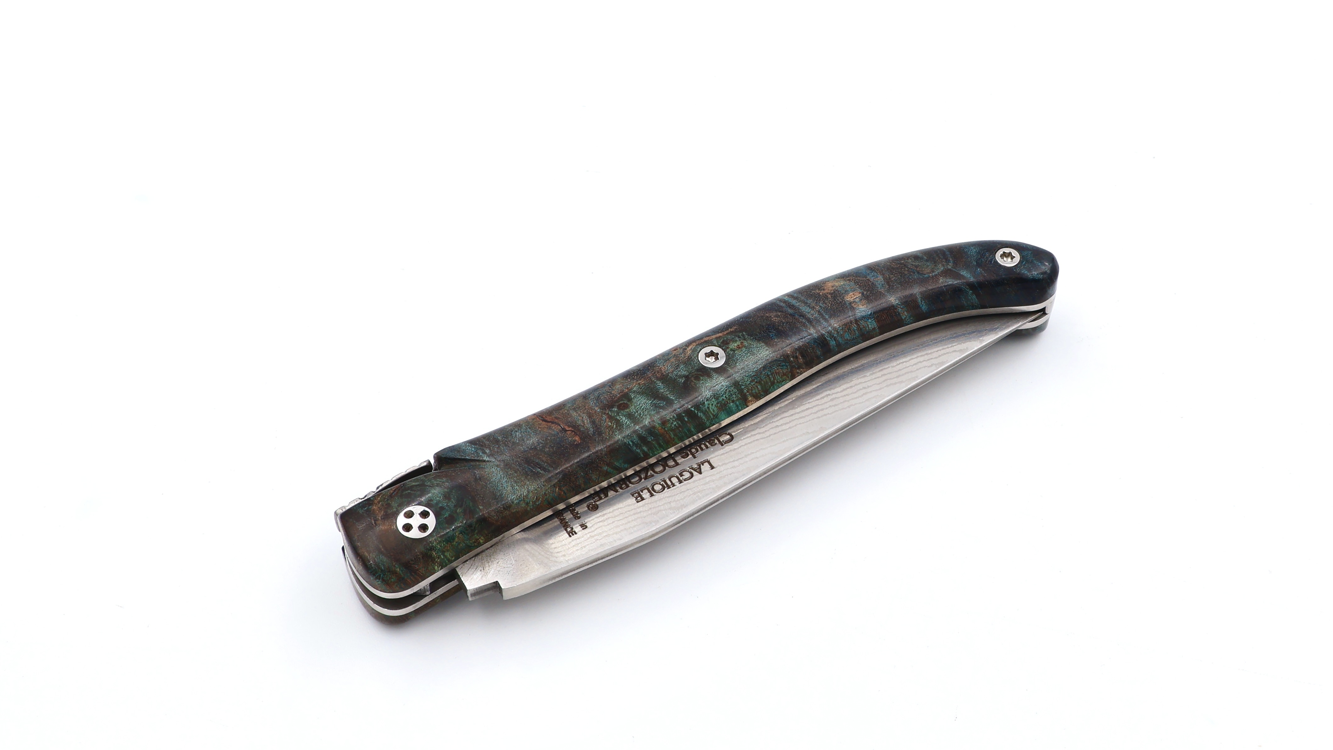 Claude DOZORME Laguiole maple burlwood 12 cm VG10 damascus