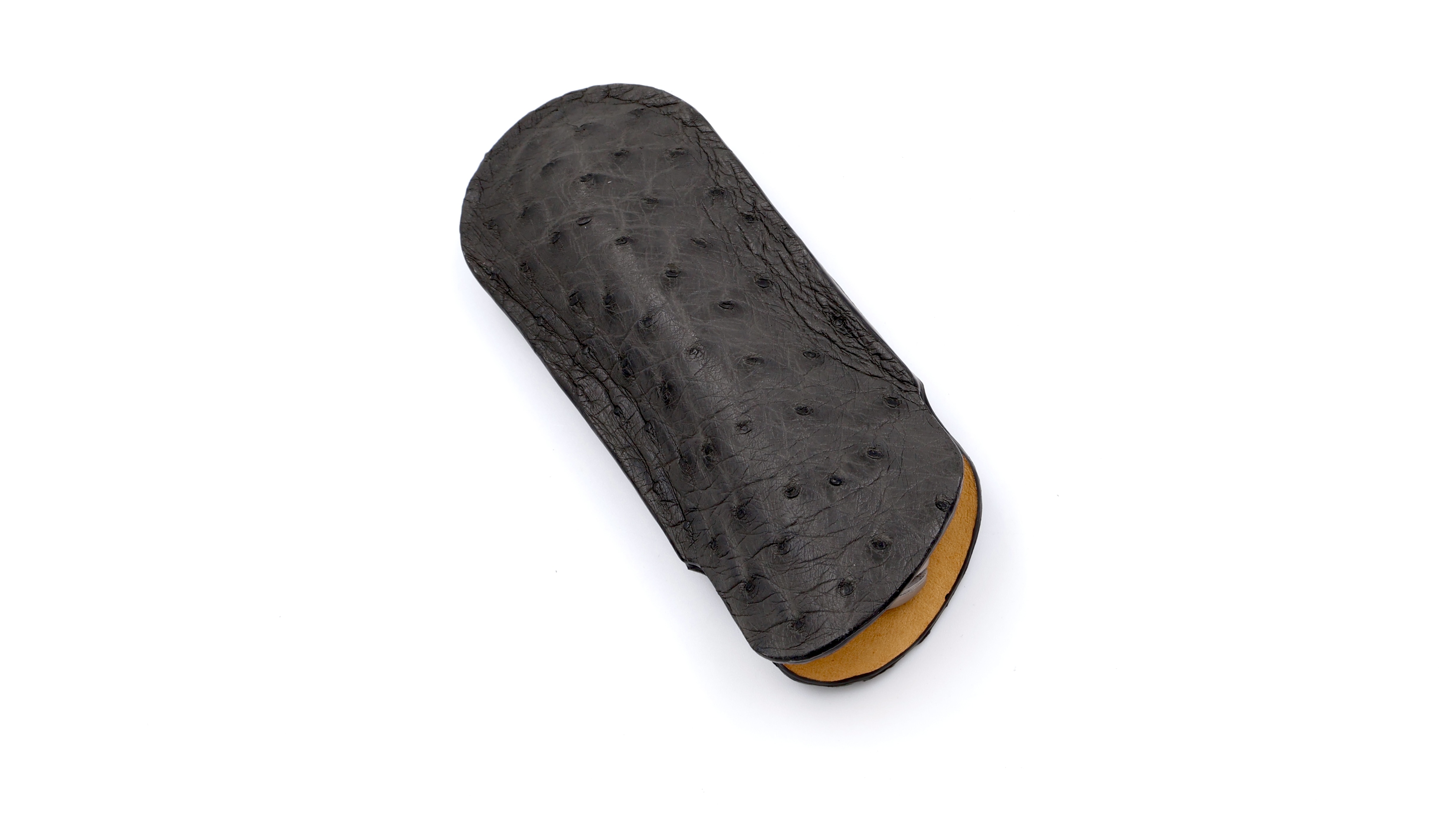 Atelier N°7 ostrich leather dark grey 14,5 cm