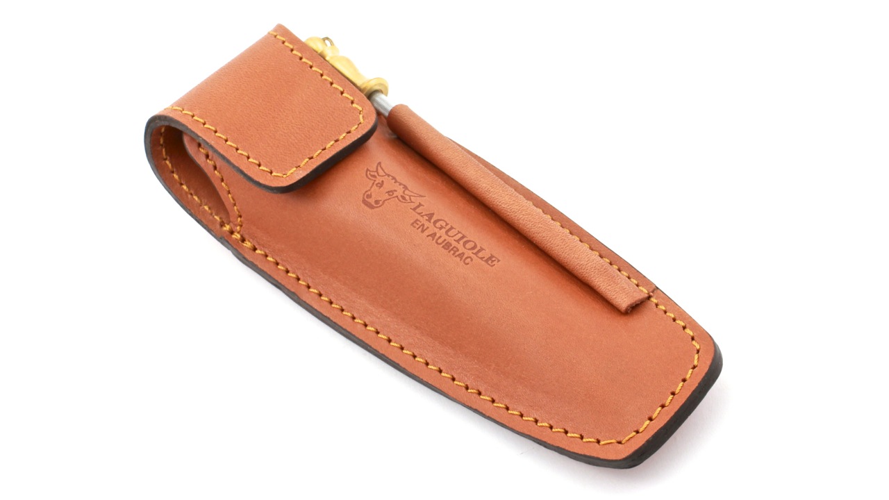 LAGUIOLE en Aubrac MAYA Fusil Laguiole Etui 12 cm Leder mit Schärfer