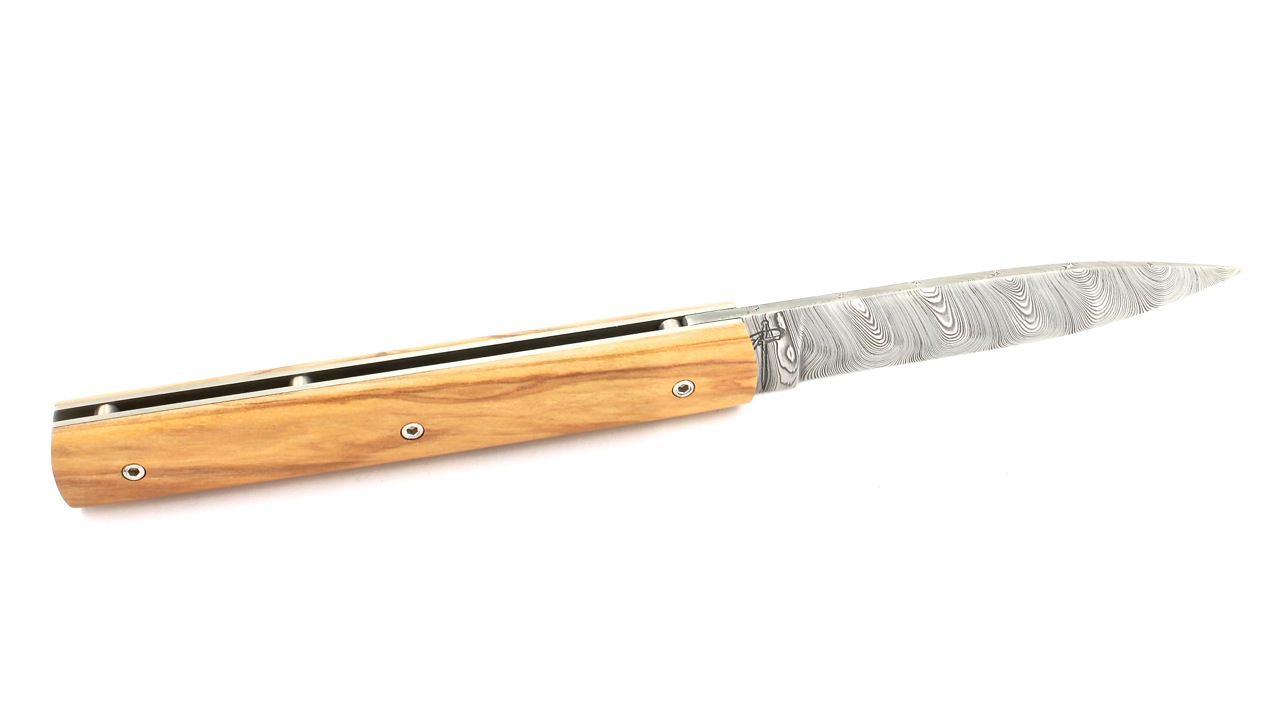 Le-Francais-Olive-Damast-5 PERCEVAL Le Francais damascus Olive wood
