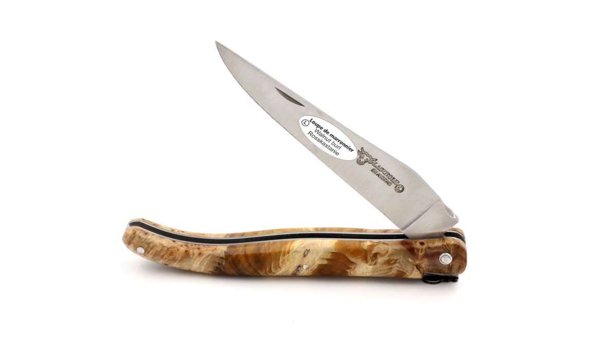 Laguiole en Aubrac Laguiole knife unique piece  burl of chesnut 