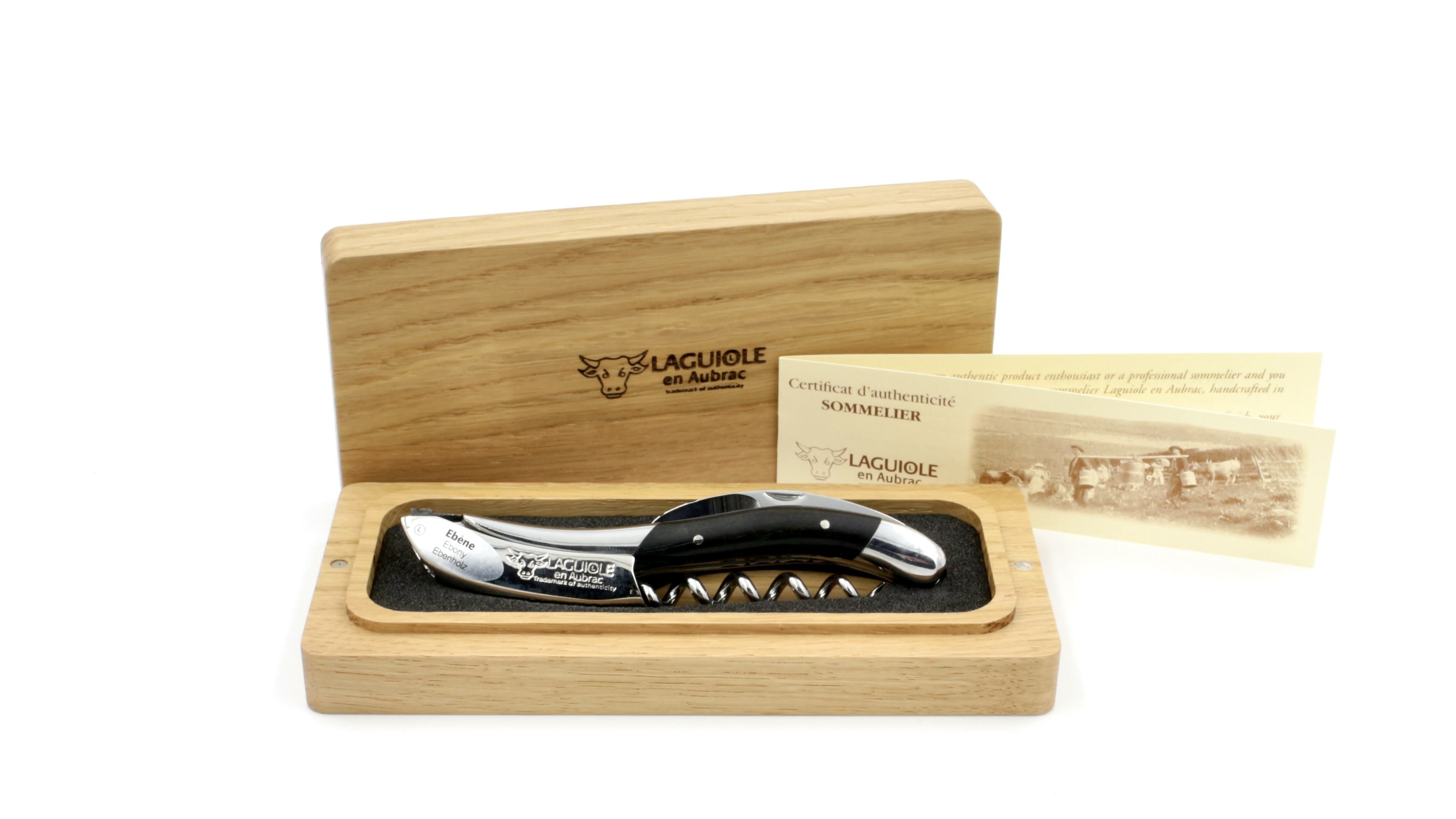 Laguiole en Aubrac Sommeliermesser Ebenholz guillochiert besondere Biene