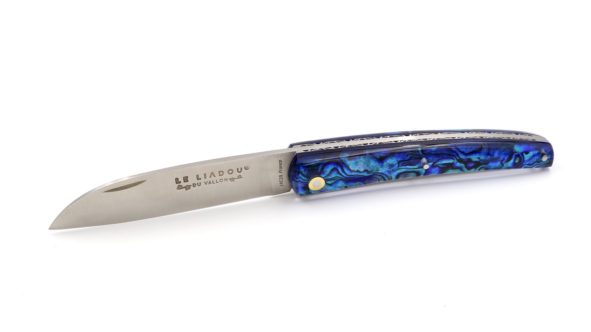 Liadou du Vallon® PETIT abalone blue chiseled 10,5 cm