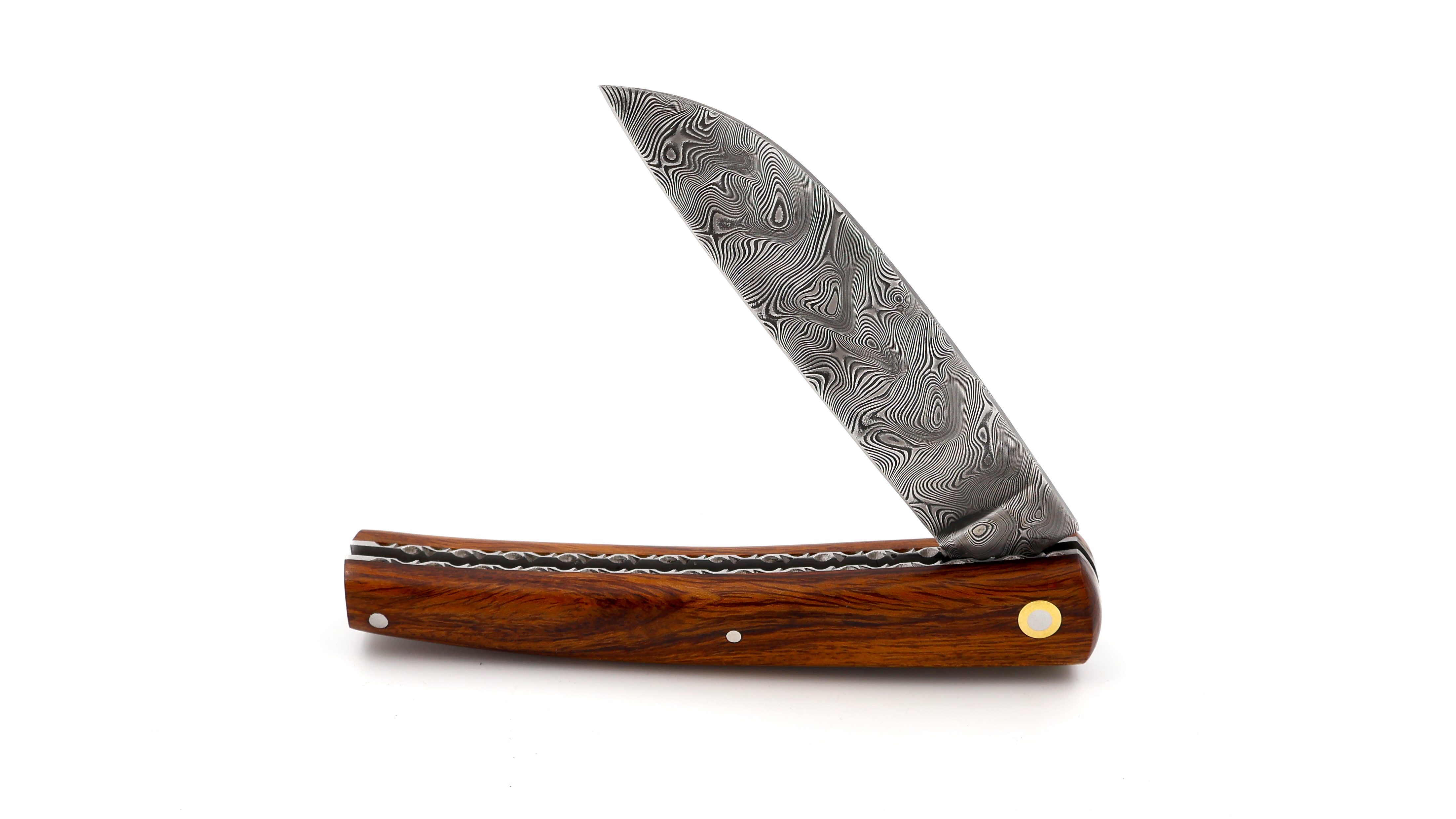 Liadou du Vallon® PETIT iron wood burl chiseled plates damascus 10,5 cm