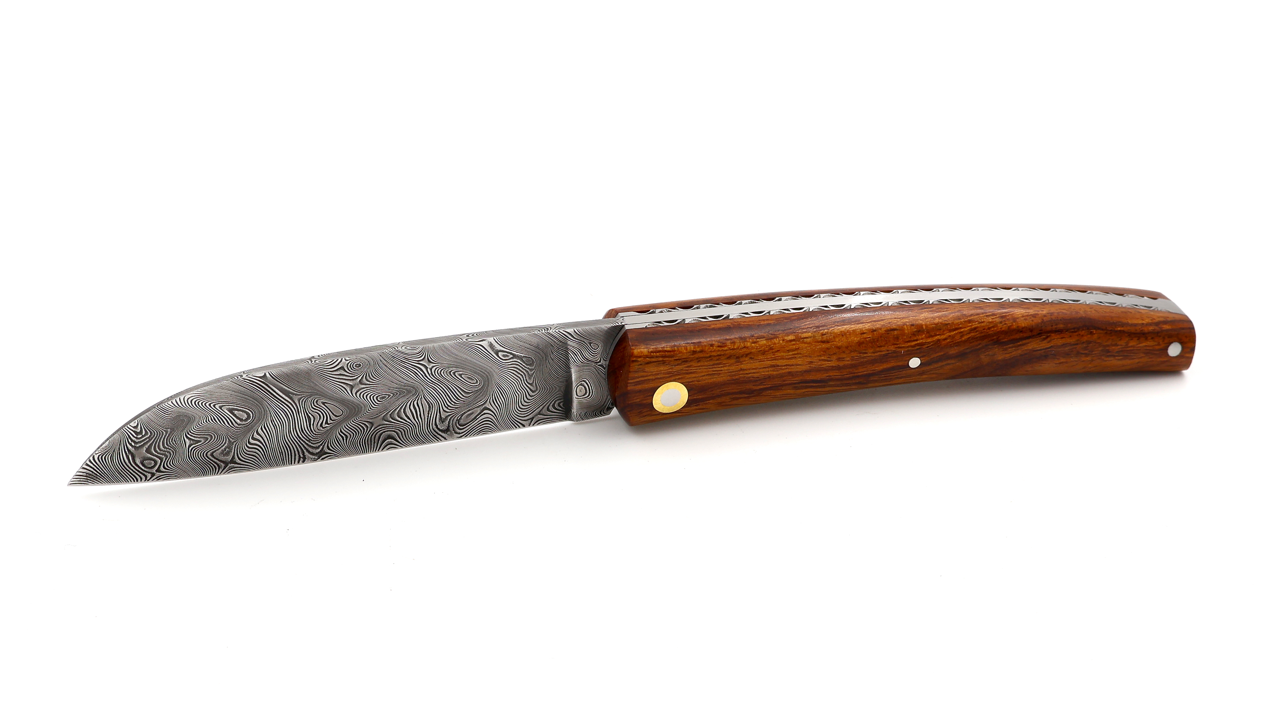 Liadou du Vallon® PETIT iron wood burl chiseled plates damascus 10,5 cm
