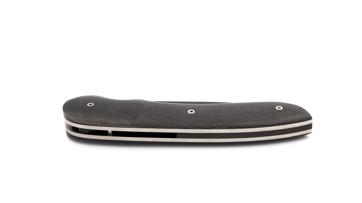 Benjamin Hée Liner-Lock knife FAT Carbon Achim Wirtz damascus 12 cm 