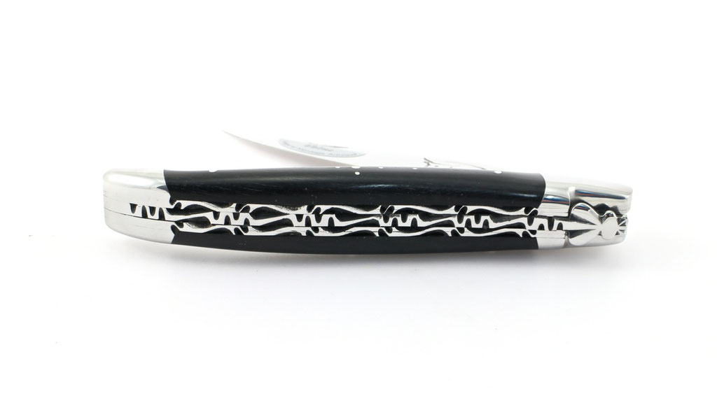 Honoré Durand Laguiole knife Prestige doubleplates Ebony shiny 14C28 12 cm