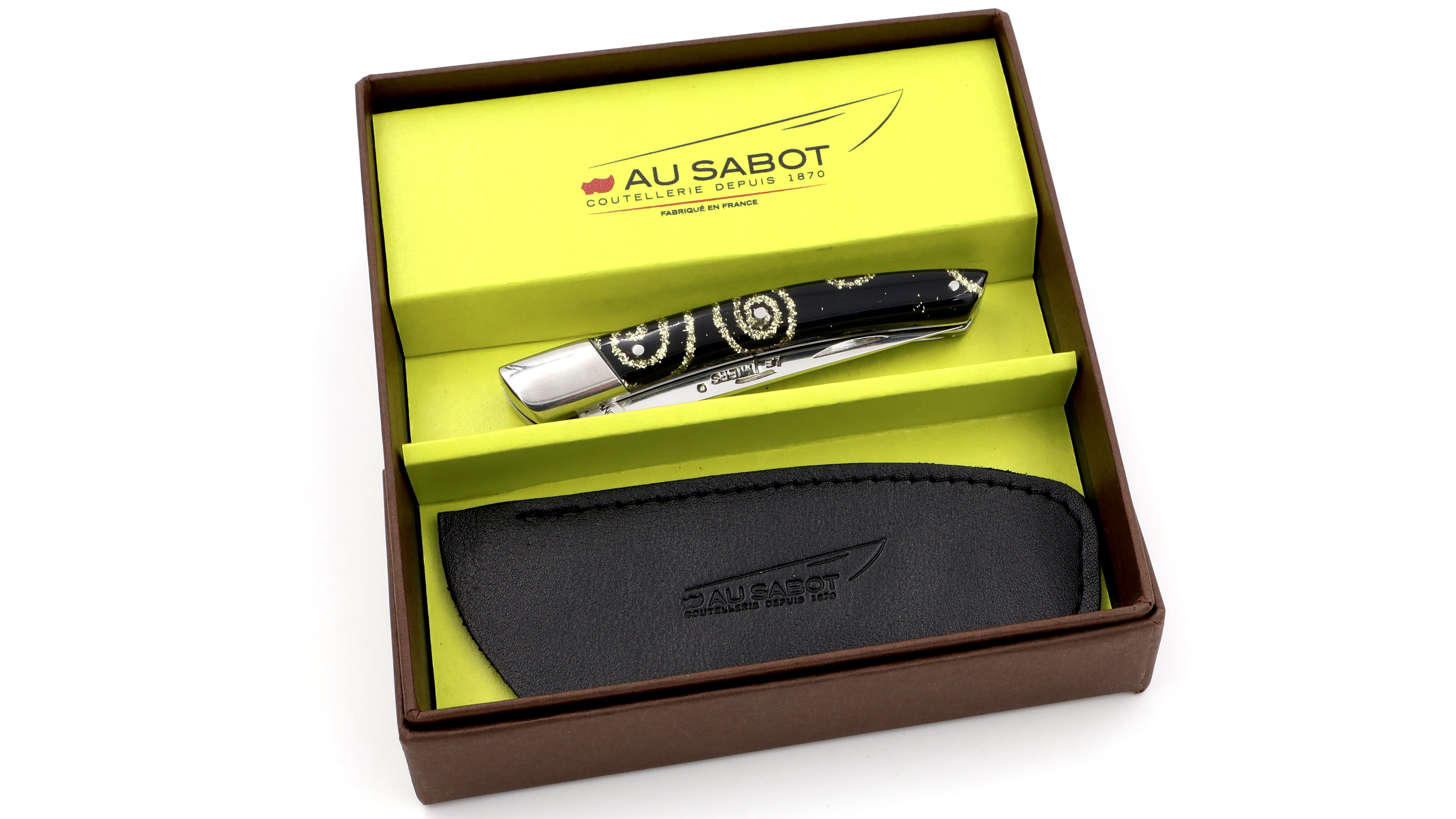 AU SABOT THIERS knife 10 cm pailettes