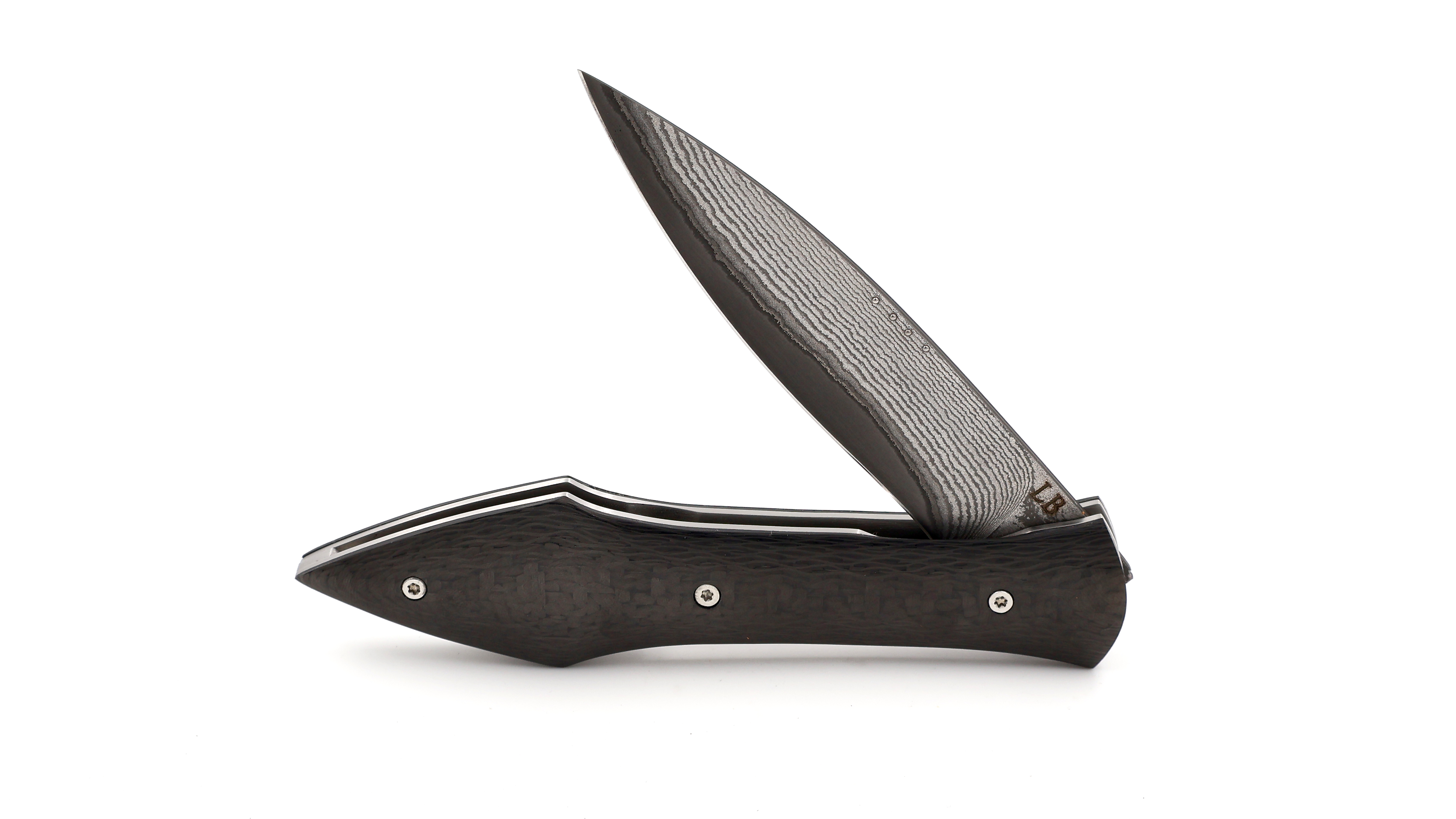 Laraud Blades L’Oegopsyde Carbon suminagashi VG10 damascus