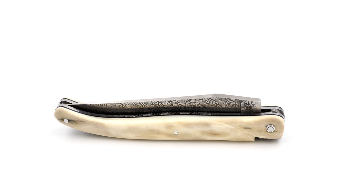 Laguiole en Aubrac DSC® Rosendamast Mammutelfenbein Kruste massiv Doppelplatinen 12 cm  