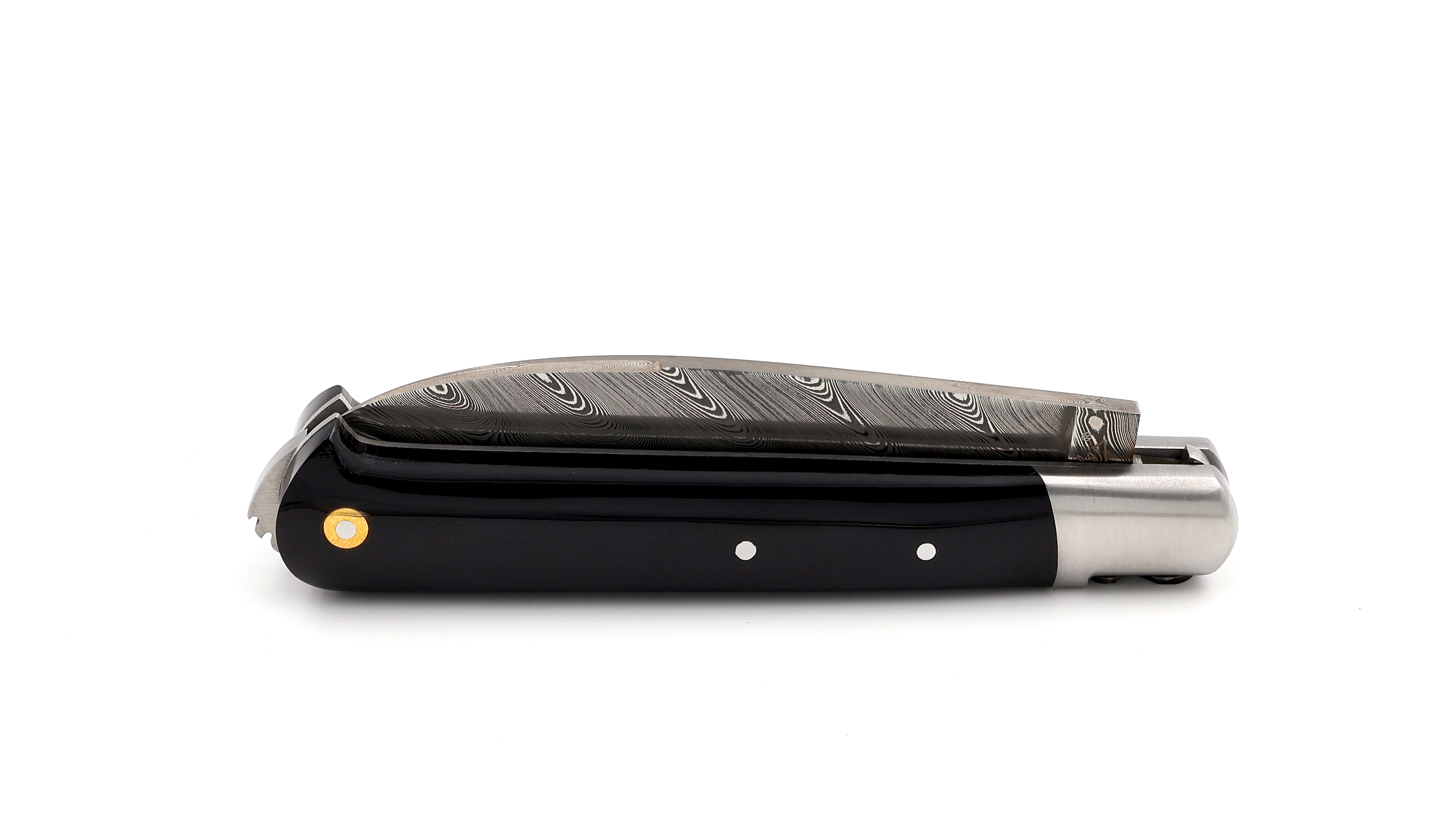 Fontenille Pataud 5 Coqs knife buffalo horn twisted damascus