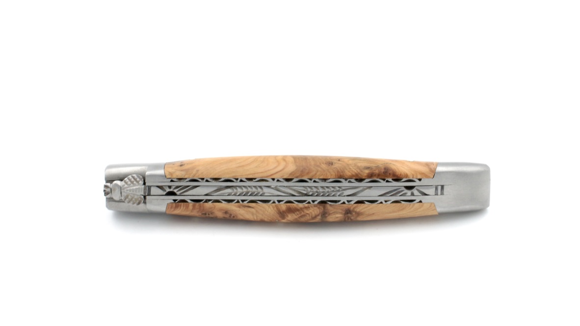 Laguiole en Aubrac Damast Wacholder Doppelplatine 12 cm Laguiole en Aubrac Damast Wacholder Doppelplatine 12 cm