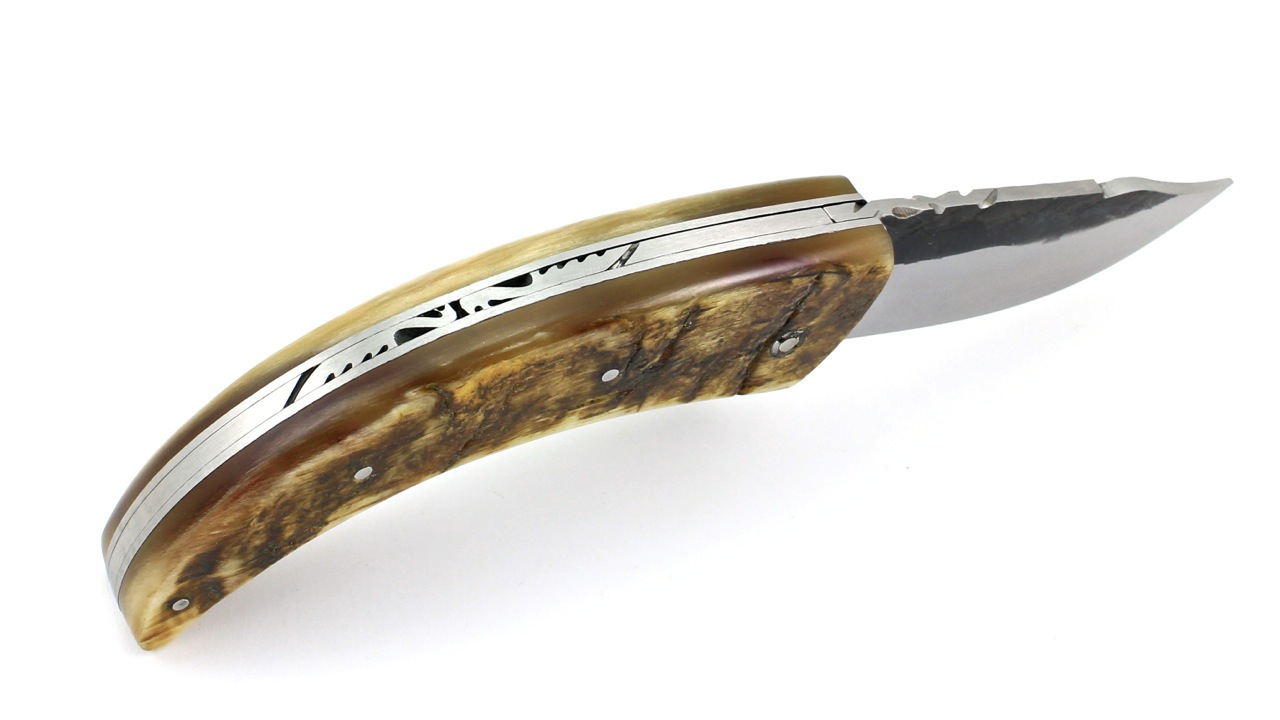 Amicu-Brut-de-Forge-5 AU SABOT AMICU corsican shepherd knife ram horn 11 cm Brut de Forge blade