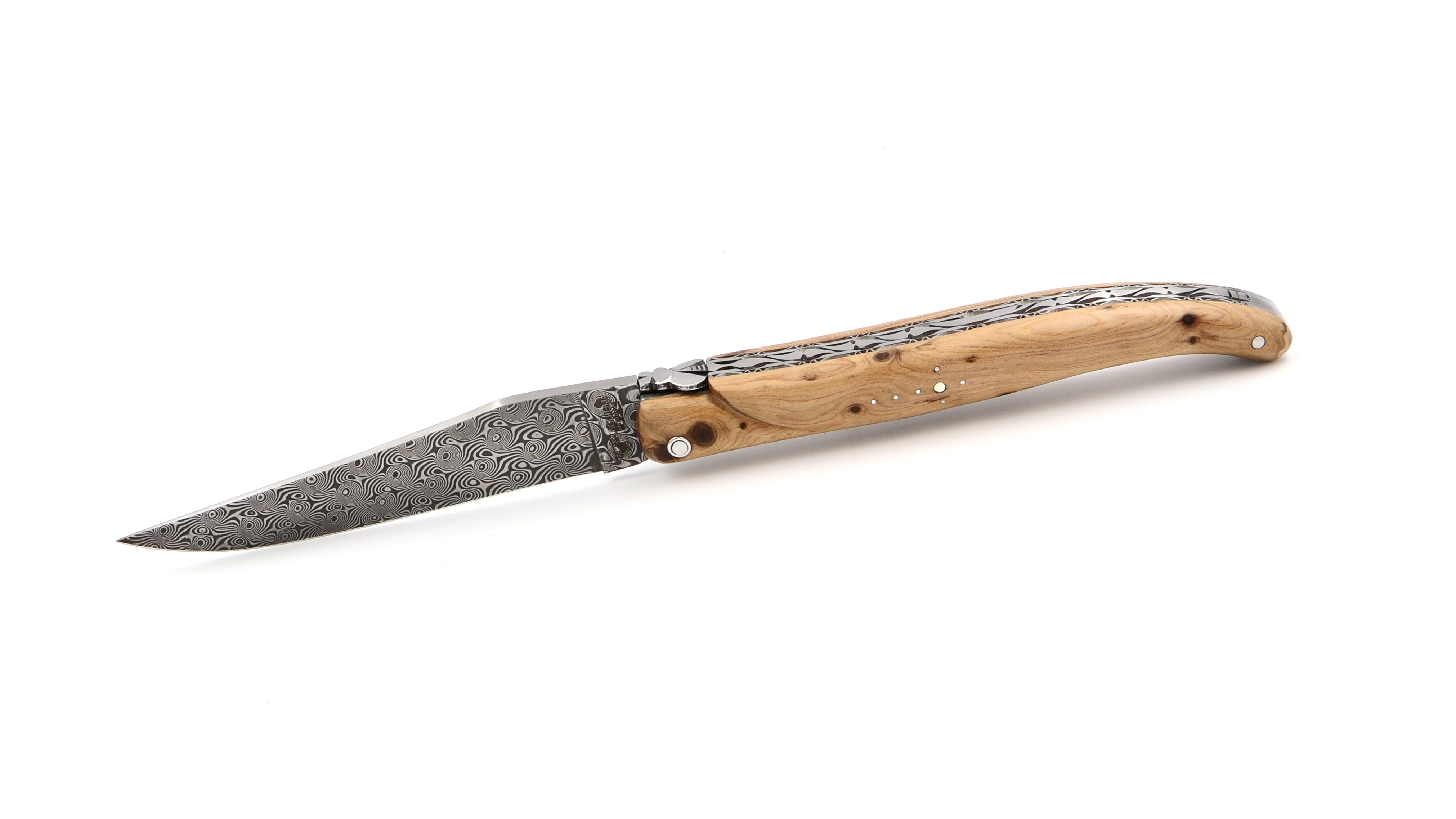 Laguiole en Aubrac DSC®  Rosendamast Wacholder massiv Doppelplatine 12 cm  