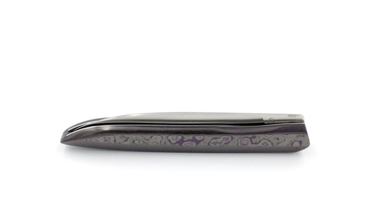 Roland LANNIER folding knife Why so serious? PURPLE HAZE