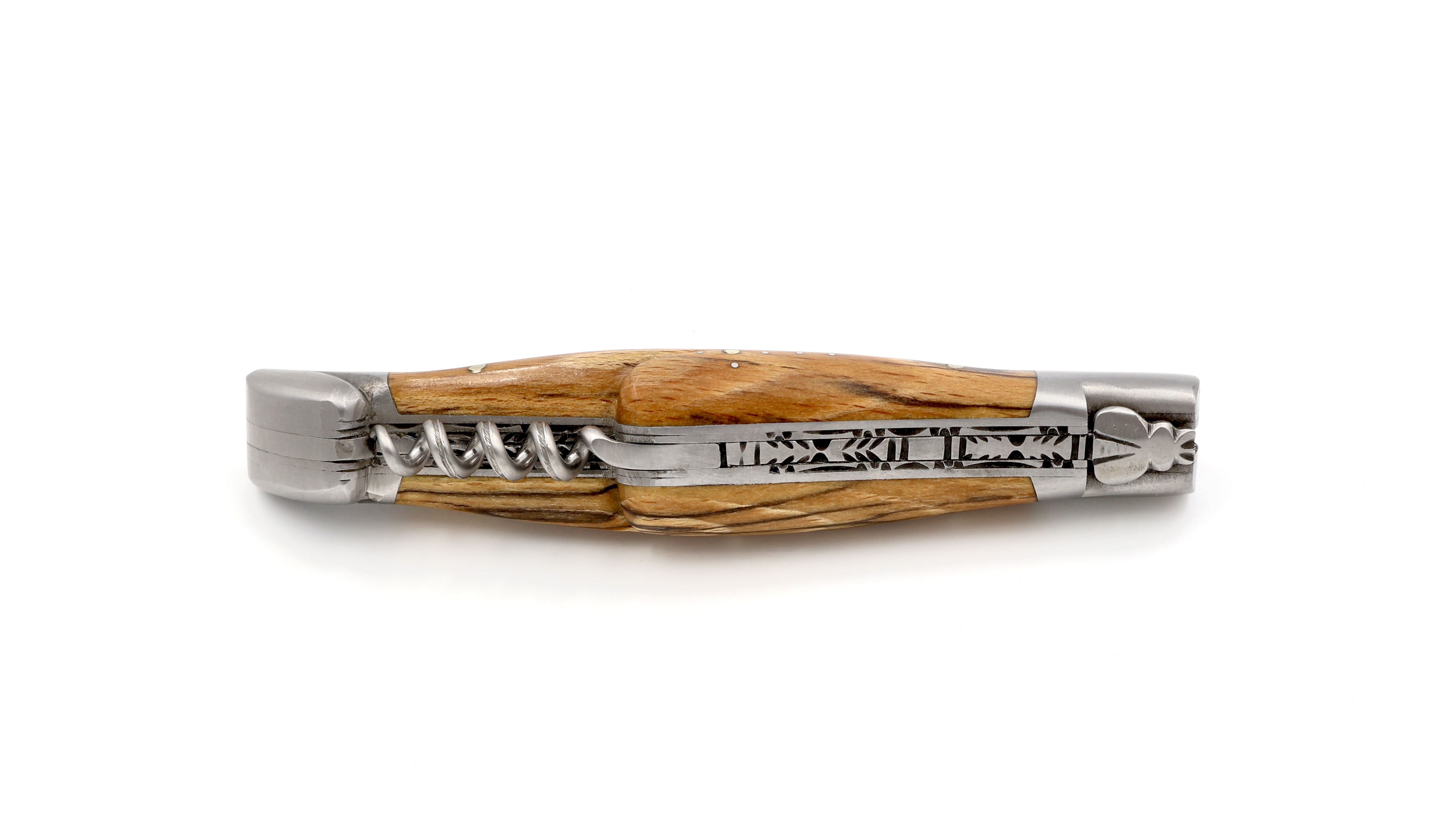 Laguiole en Aubrac Aubrac Holz mit Korkenzieher Doppelplatine 12 cm 
