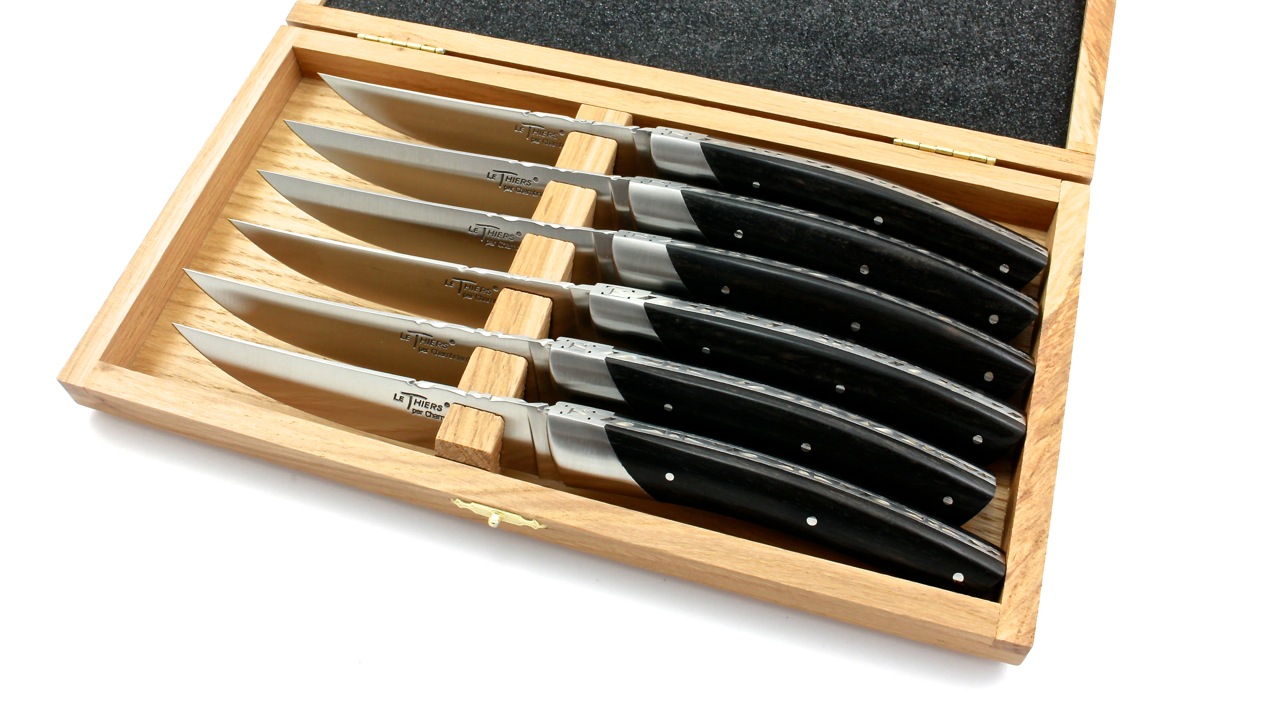 Chambriard Thiers steakknives set of 6 ebony wood