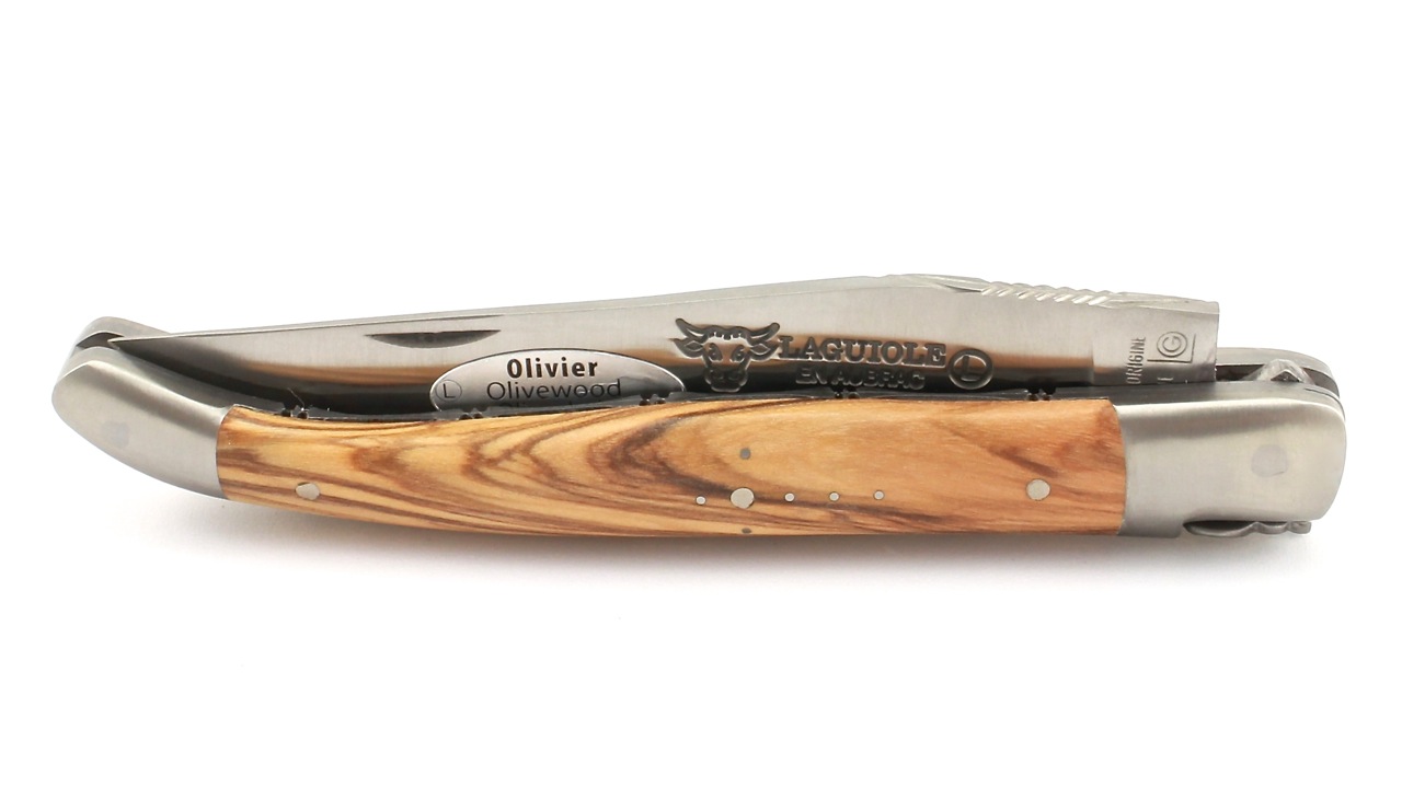Laguiole en Aubrac Olivenholz Doppelplatine 12 cm