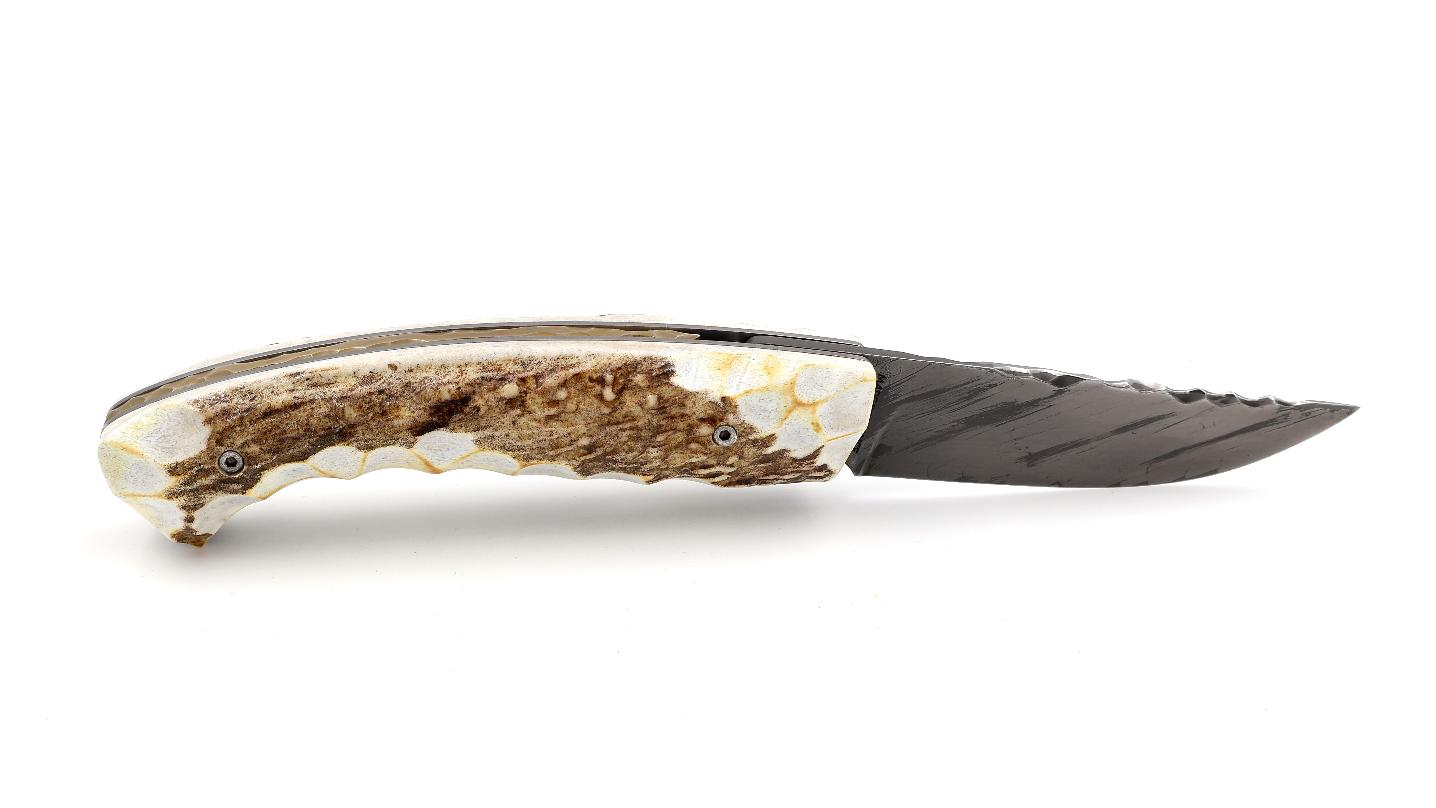 Manu LAPLACE 1515 PRIMITIVE stag horn & oxidised blade