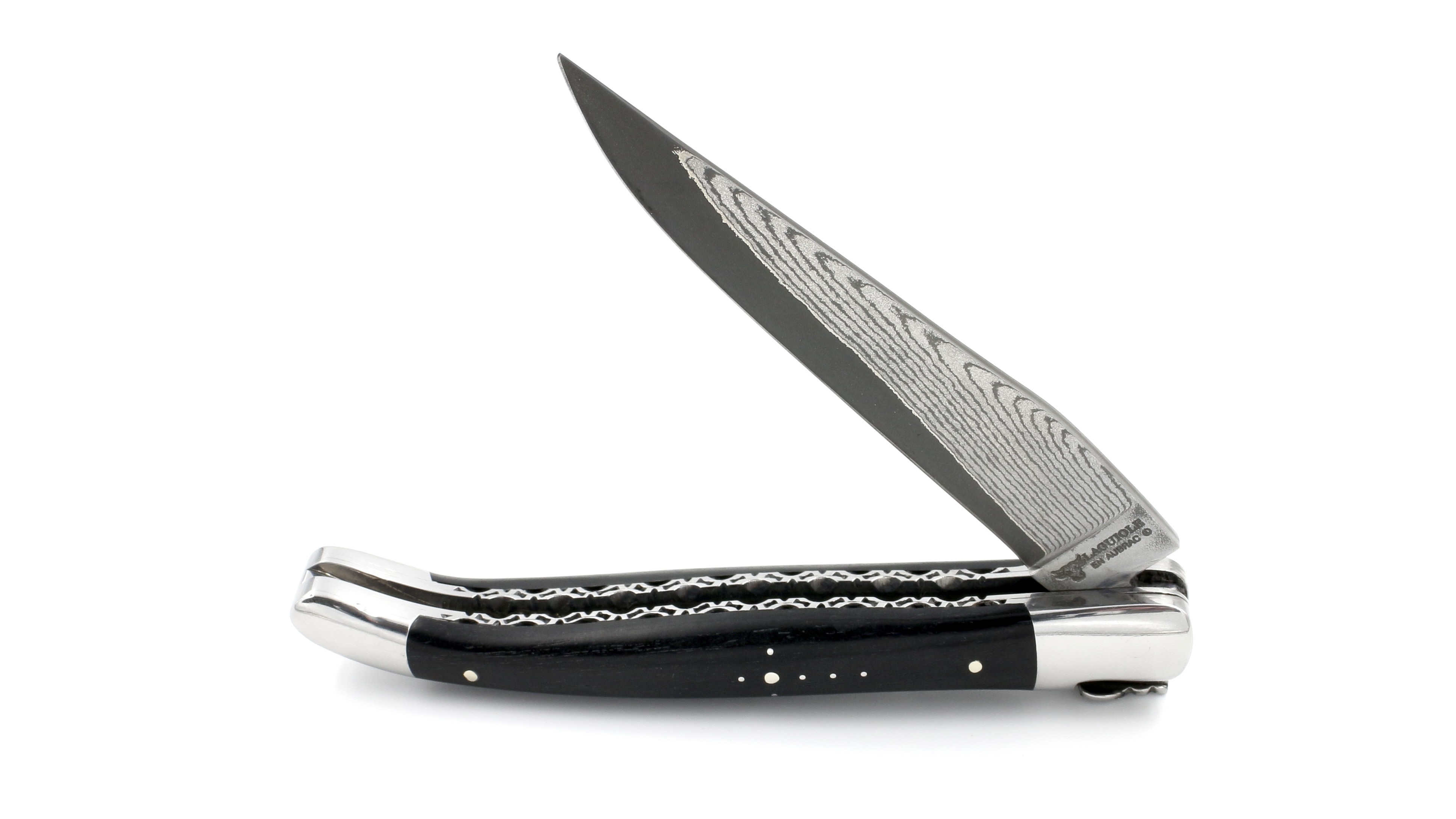 AC3CB8AC-D73C-40B2-B10B-A81D6CF5C6A4_1_201_a Laguiole en Aubrac double plate knife jap. damascus Ebony 12 cm