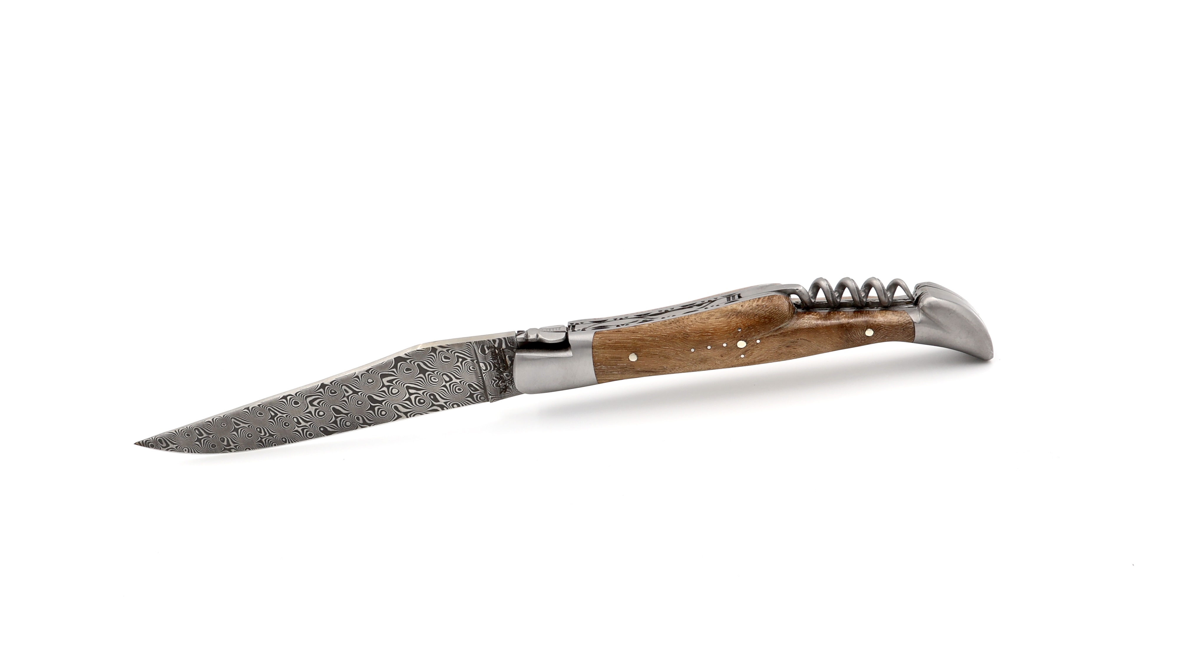 Laguiole en Aubrac Weinstock DSC® Rosendamast mit Korkenzieher Doppelplatine 12 cm  Laguiole en Aubrac Weinstock DSC® Rosendamast mit Korkenzieher Doppelplatine 12 cm